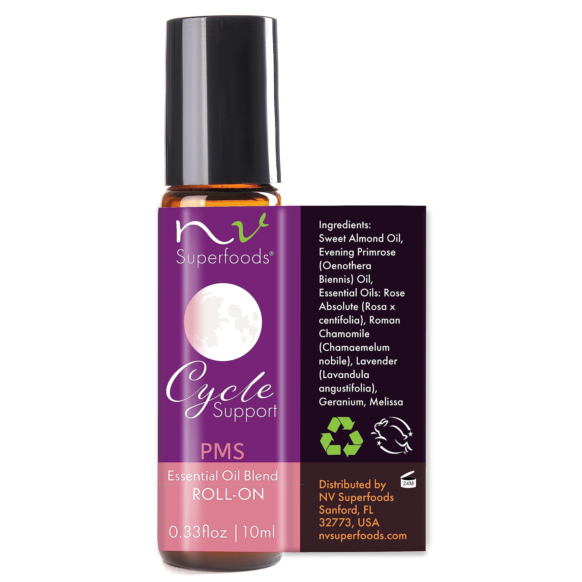NV Superfoods Cycle Support - Essential Oil Roll-On - 10 ml – 100% Pure Therapeutic Grade NV Superfoods uk supplements