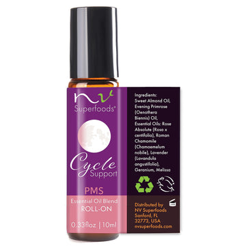 NV Superfoods Cycle Support - Essential Oil Roll-On - 10 ml – 100% Pure Therapeutic Grade NV Superfoods uk supplements