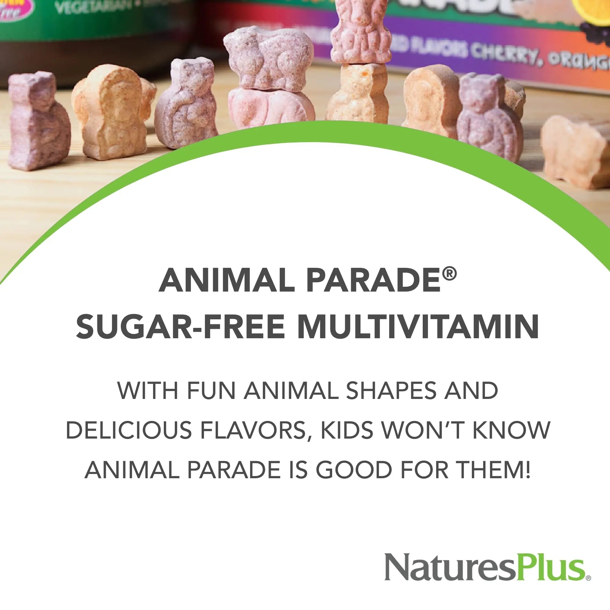 NaturesPlus Animal Parade Sugar-Free Children's Multivitamin - Assorted Cherry, Grape & Orange Flavors - Pack of 2 NaturesPlus uk supplements