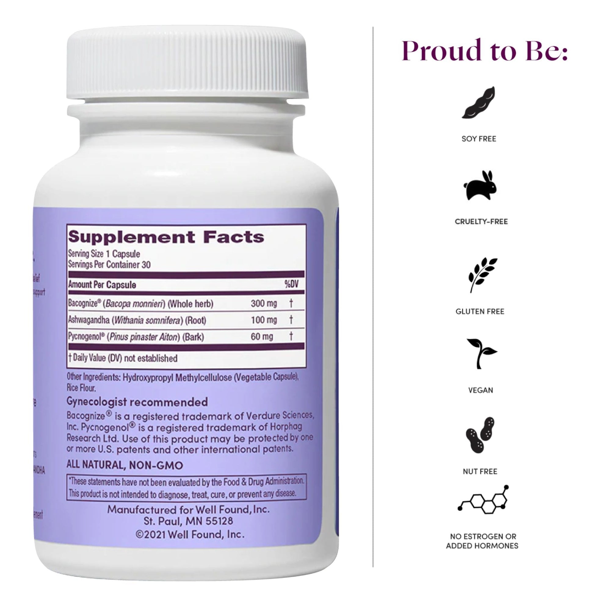 Womaness Menopause Supplements for Women - Hormone Balance for Women Perimenopause and Menopause - Ashwagandha, Pycnogenol and Bacognize for Hot Flashes, Brain Fog and Mood Hormone Free - 30 Capsules Womaness uk supplements
