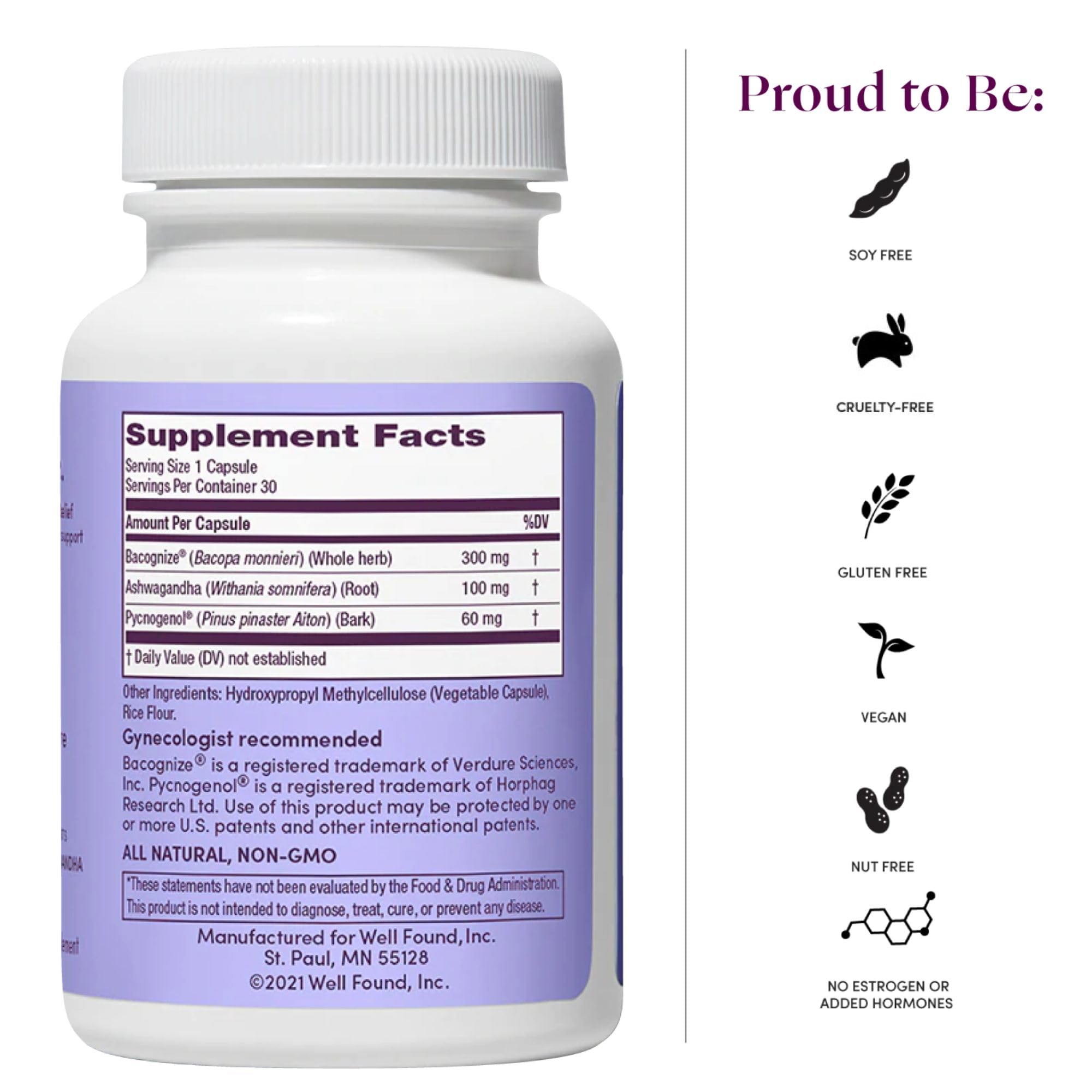 Womaness Menopause Supplements for Women - Hormone Balance for Women Perimenopause and Menopause - Ashwagandha, Pycnogenol and Bacognize for Hot Flashes, Brain Fog and Mood Hormone Free - 30 Capsules Womaness uk supplements