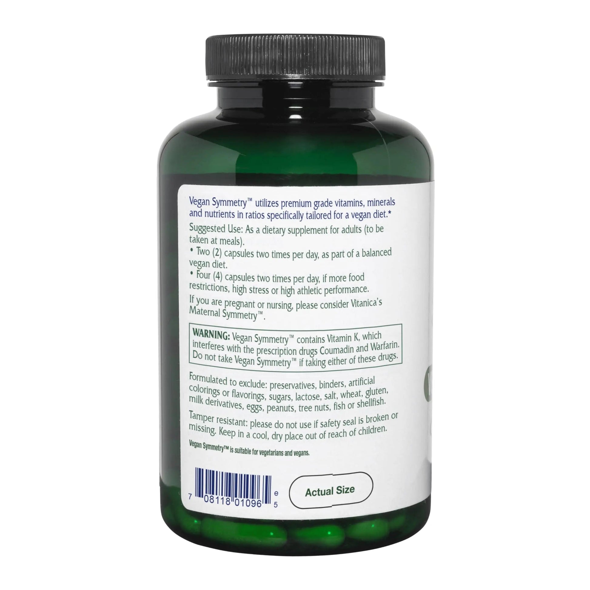 Vitanica Vegan Symmetry - Daily Multivitamin for Vegans - Heart, Bone & Immune System Health Support with Vitamin B12, Zinc, Calcium Vitanica uk supplements