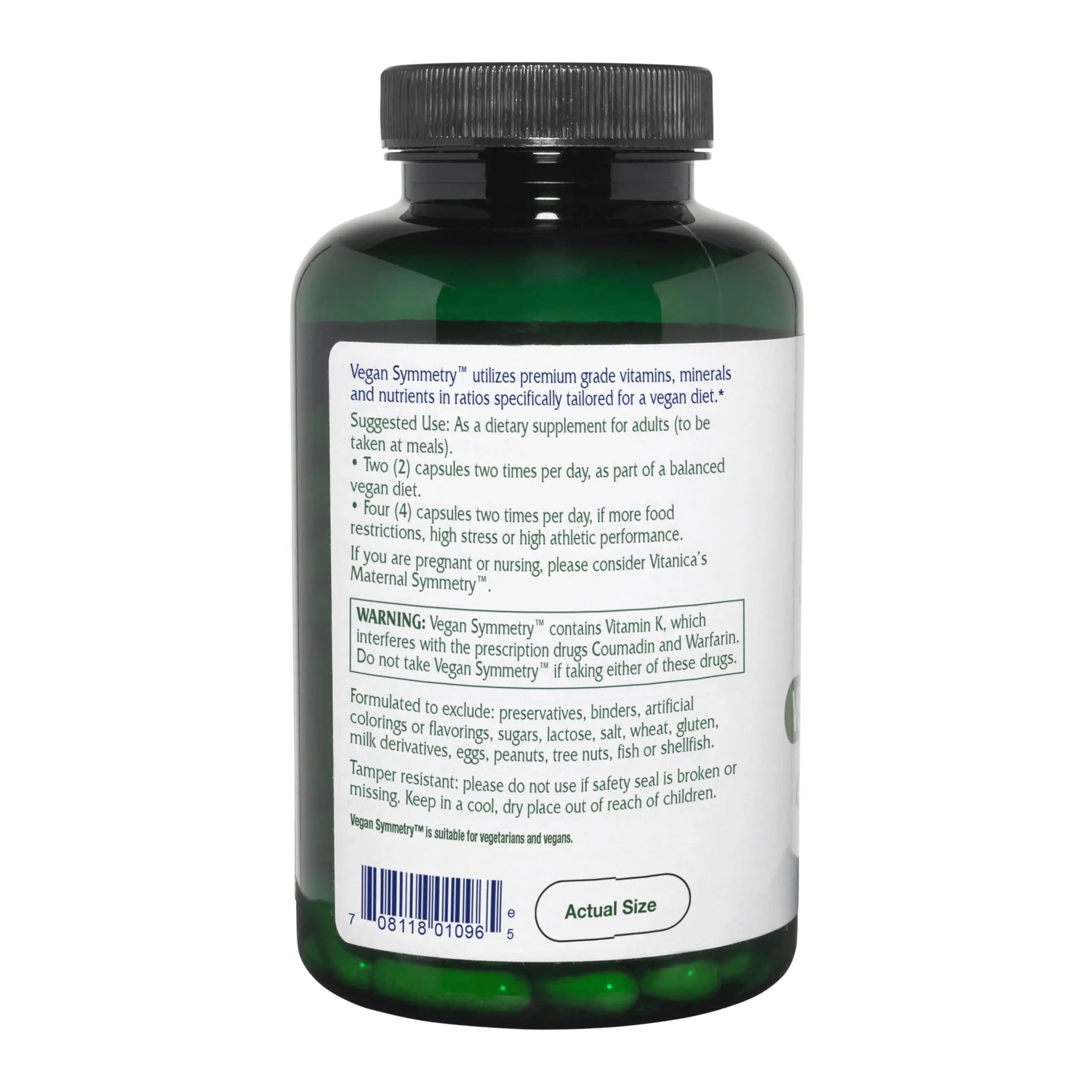 Vitanica Vegan Symmetry - Daily Multivitamin for Vegans - Heart, Bone & Immune System Health Support with Vitamin B12, Zinc, Calcium Vitanica uk supplements