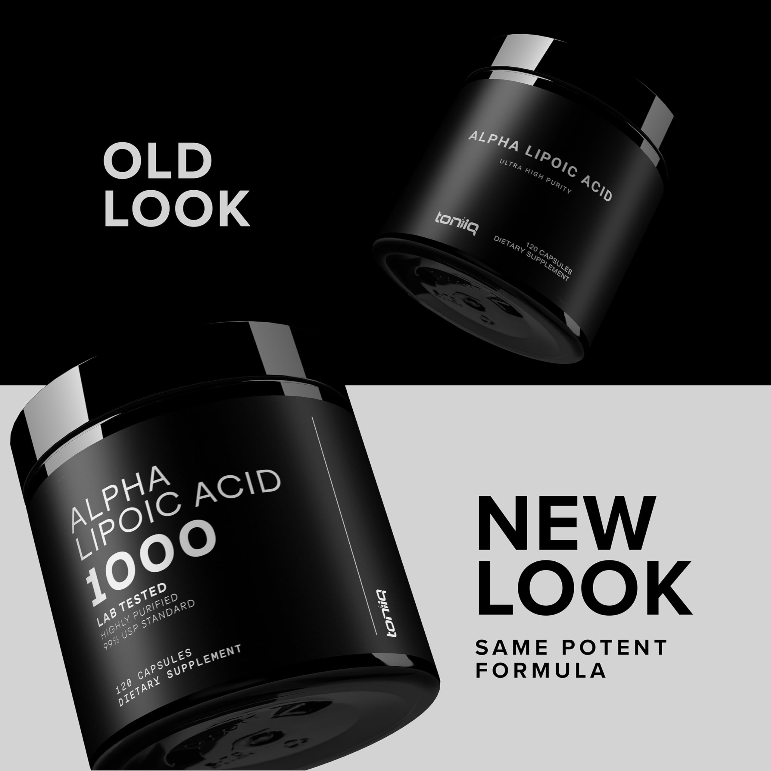 Toniiq 1000mg Ultra High Strength Alpha Lipoic Acid Capsules - Highly Purified 99%+ USP Standard - 120 Capsules ALA Supplement Toniiq uk supplements