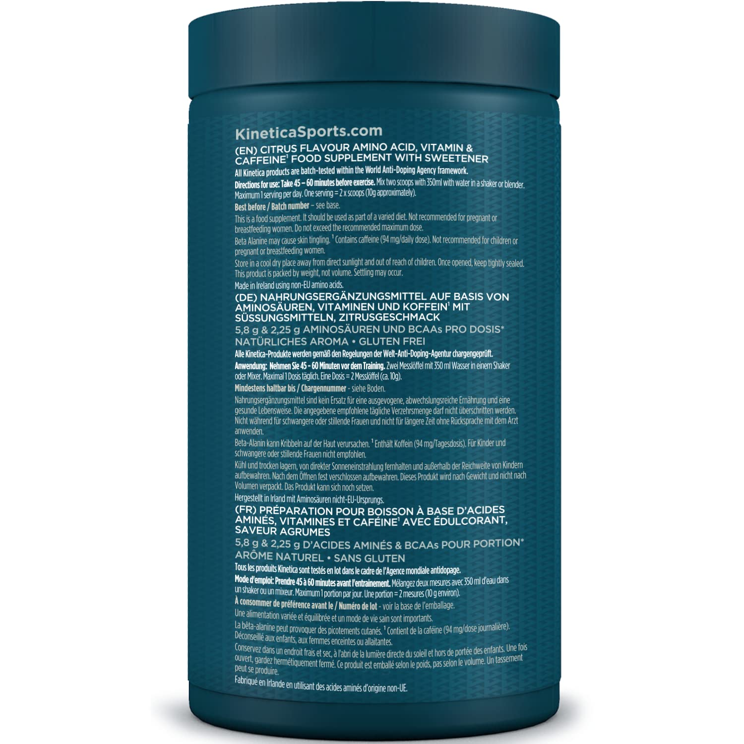Kinetica PreFuel, Pre Workout, 5.7g Amino Acids & 2.2g BCAA's per Serving, 30 Servings Kinetica uk supplements