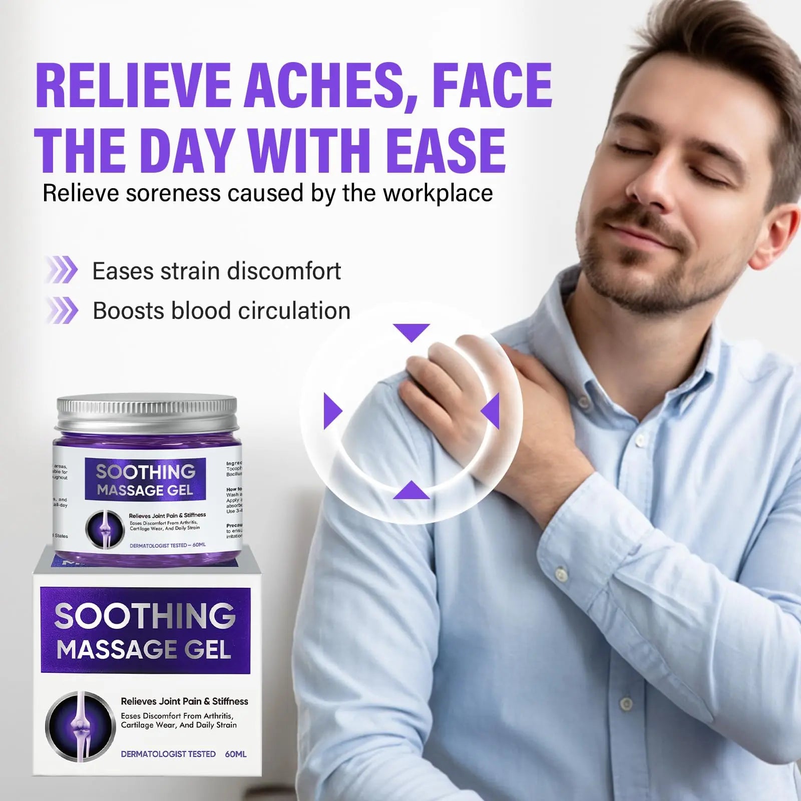 Joint Purple Gel, Fast-Absorbing Soothing Relief Massage Gel with Natural Extracts, Support Muscle, Joint, Shoulder, Knee, Back, Lumbar & Muscle Stiffness WKCWKC uk supplements