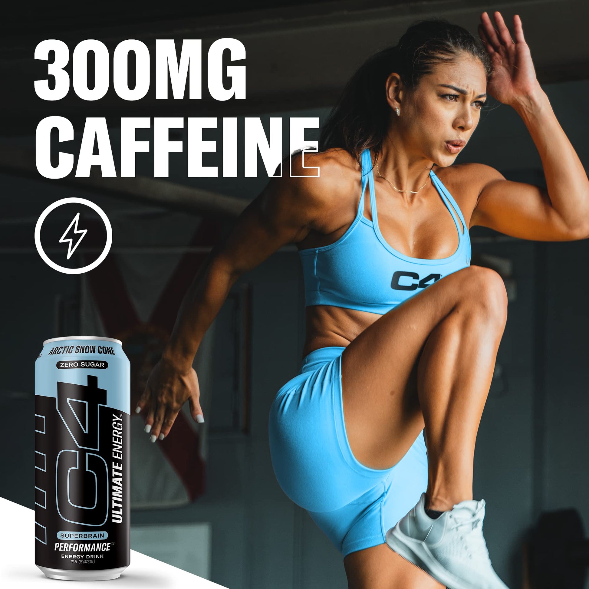 C4 Ultimate Sugar Free Energy Drink 16oz (Pack of 24) | Arctic Snow Cone | Pre Workout Cellucor uk supplements