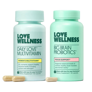 Love Wellness Daily Love Multivitamin & Big Brain Probiotics | Mind and Body Duo | Womens Vitamin and Probitoic Love Wellness uk supplements