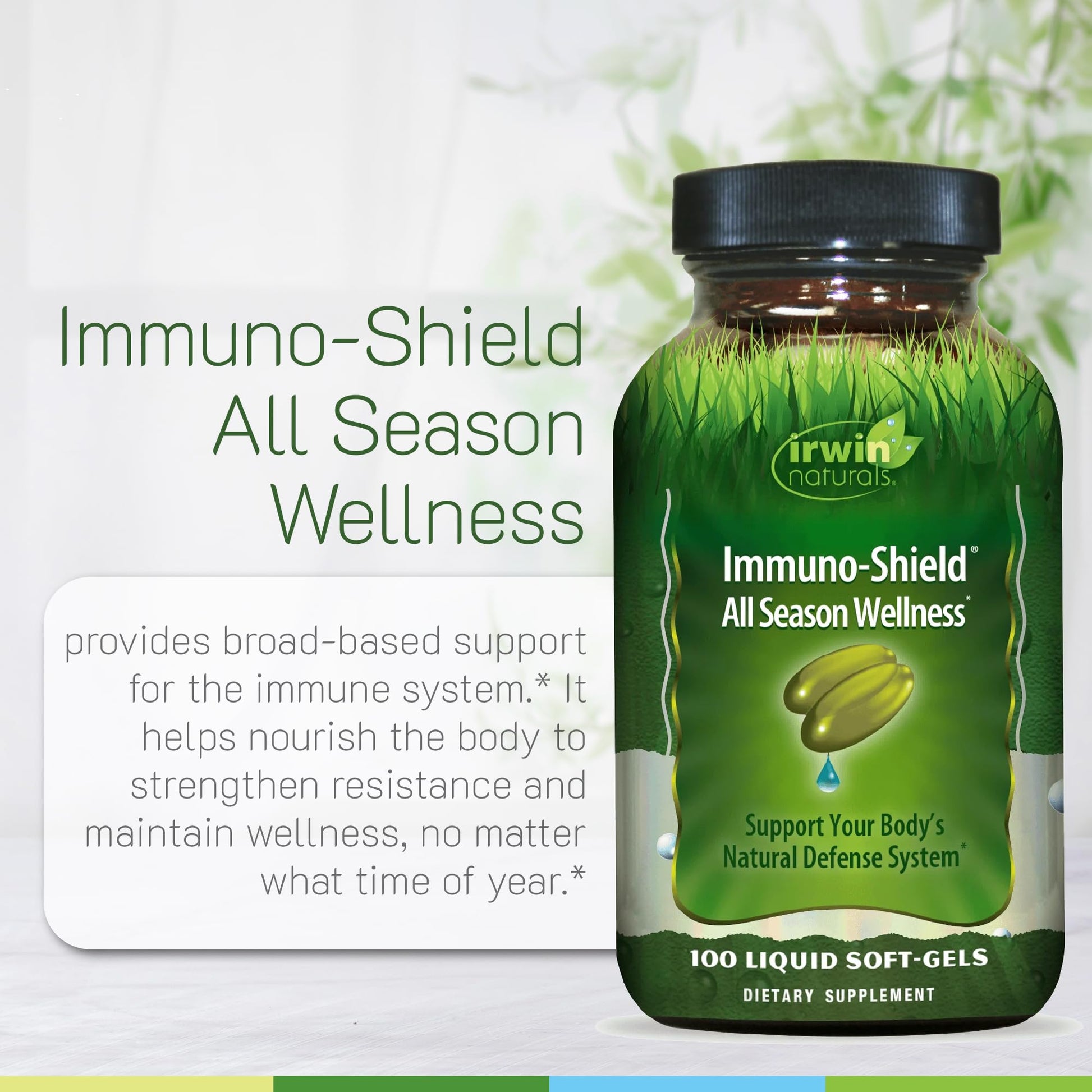 Irwin Naturals Immuno-Shield All Season Wellness for Body's Natural Defense System - 100 Liquid Softgels Irwin Naturals uk supplements