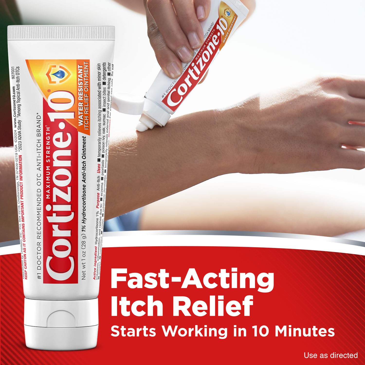 Cortizone-10 Maximum Strength Water Resistant Itch Relief Ointment, 1% Hydrocortisone, Fast-Acting, Anti-Itch Cream for Bug Bites, Rash, Eczema, Psoriasis, Poison Ivy, Oak, Sumac & More, 1 oz Cortizone 10 uk supplements