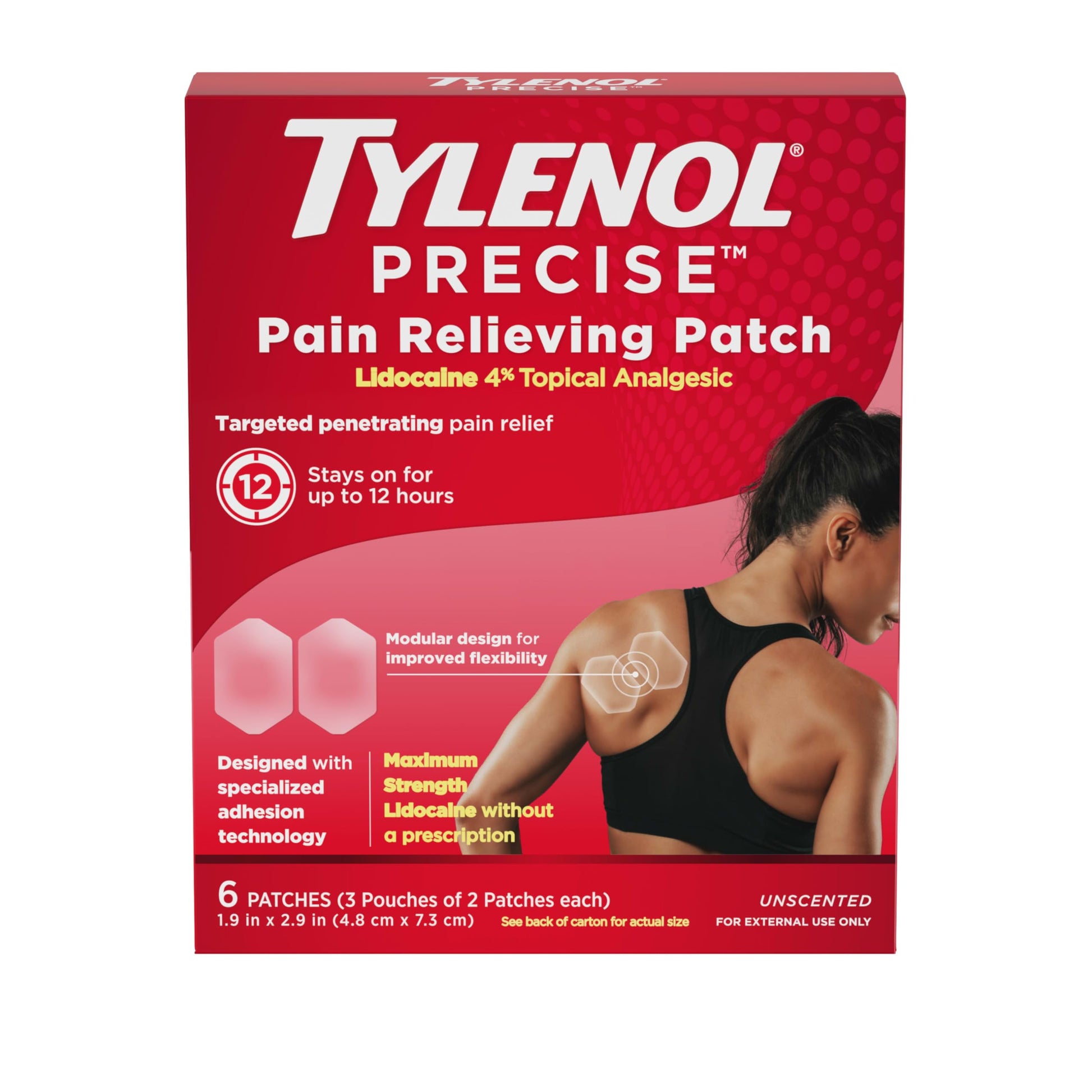 Tylenol Precise Pain Relieving Patches, Topical Analgesic Patches + Maximum OTC Strength Lidocaine Penetrates, Targeted Relief Ideal for Shoulder, Back & Knee Pain, Unscented, 3 x 2 ct Tylenol uk supplements