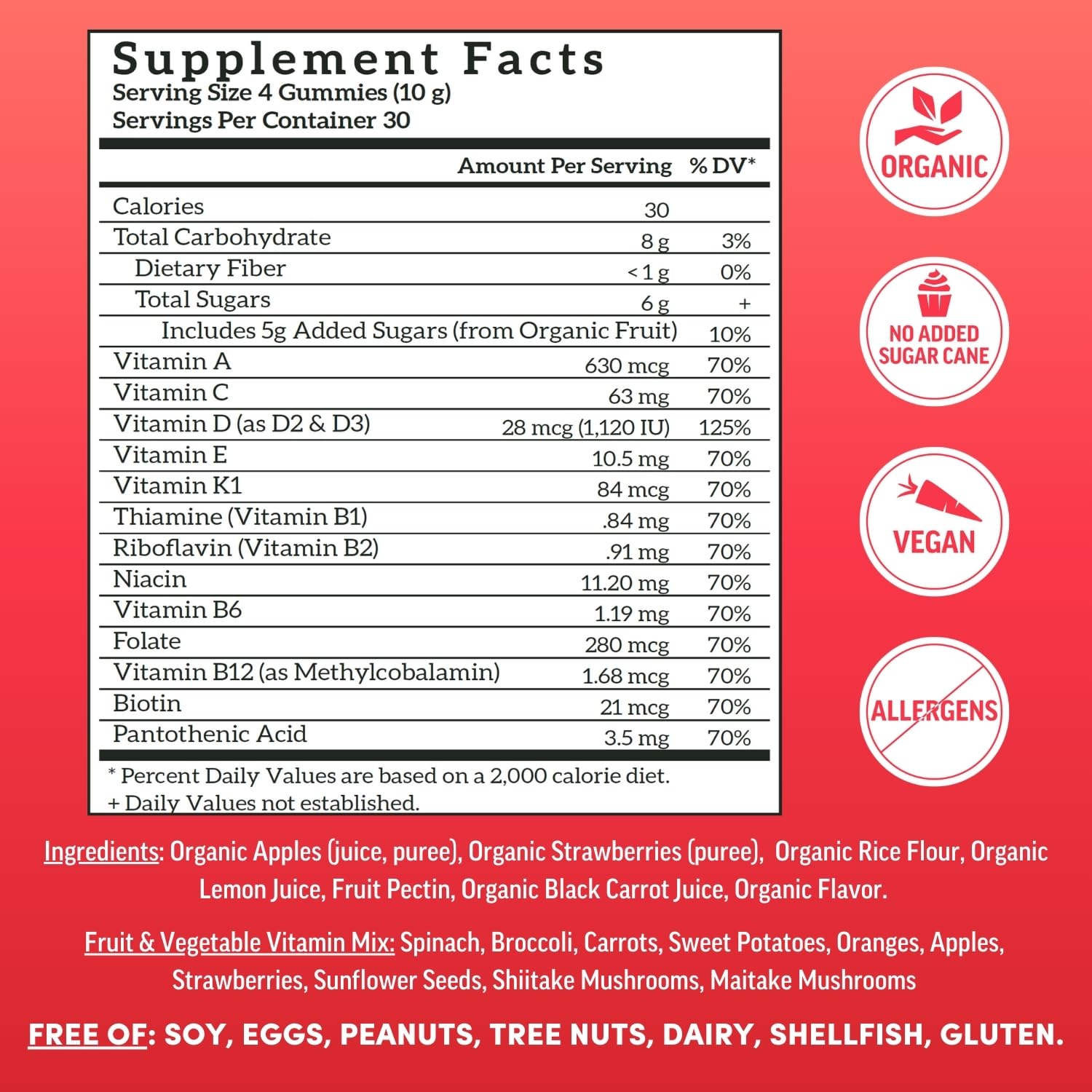 Llama Naturals Multivitamin for Women & Men, Vegan, Organic Gummies with Vitamin D, C & K, Adults Real Fruit Gummy Vitamins Llama Naturals uk supplements