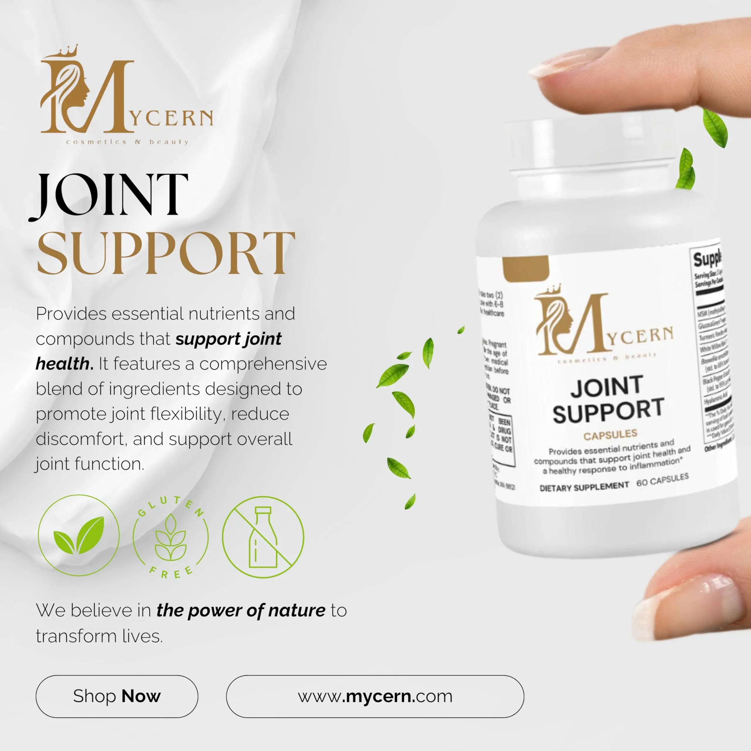Joint Support Supplement – 60 Caps – MSM, Glucosamine HCl, Turmeric Supplement, Boswellia, Hyaluronic Acid Capsules & Black Pepper, Flexibility, Mobility & Comfort Joint Health – Made in USA Mycern uk supplements