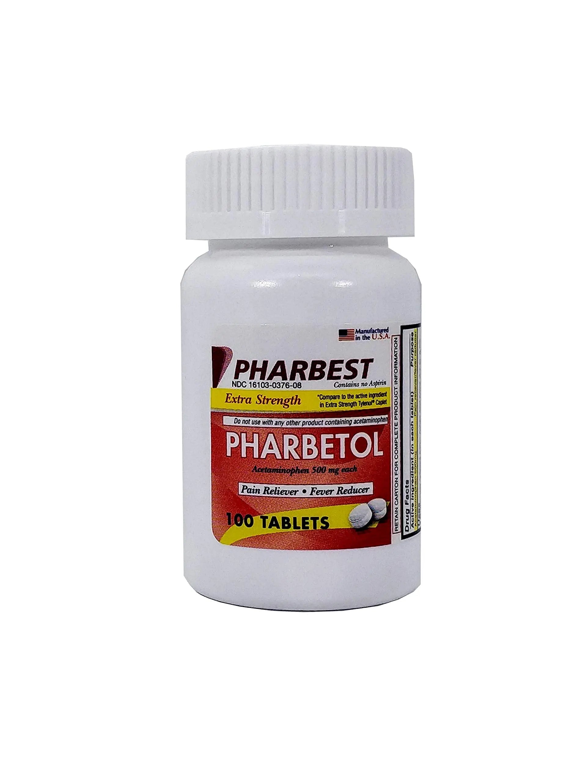 Pharbetol 500mg Extra Strength Tablets 100 Count (Generic Extra Strength) PHARBEST PHARMACEUTICALS uk supplements