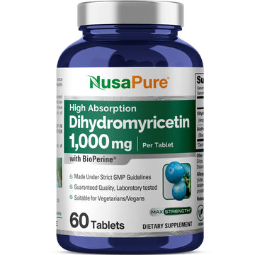NusaPure Dihydromyricetin (DHM) 1,000mg 60 Veggie Tablets (No GMO & 100% Vegetarian) NusaPure uk supplements