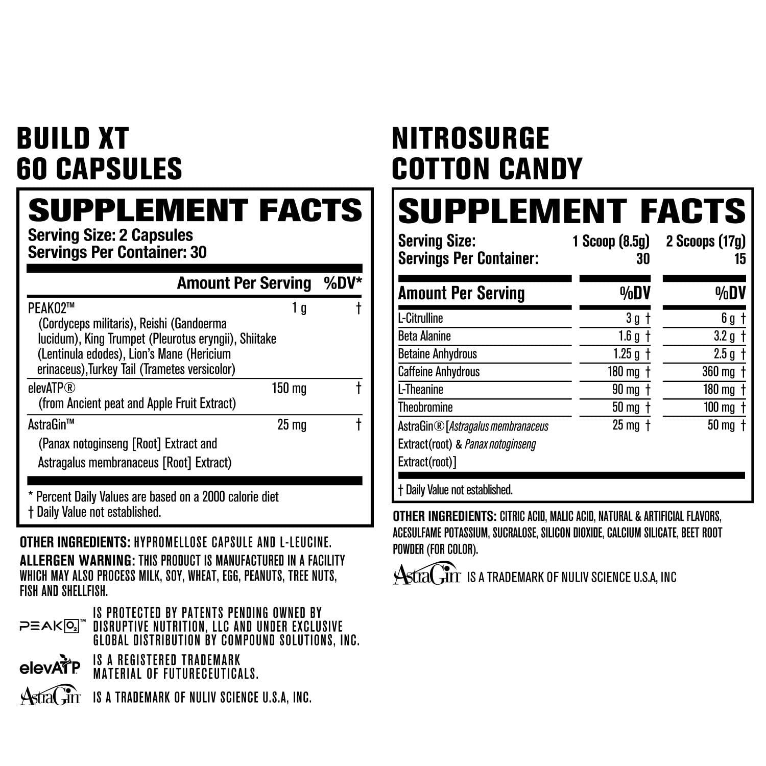 Jacked Factory Nitrosurge Pre-Workout in Cotton Candy & Build XT Muscle Building Bundle Jacked Factory uk supplements