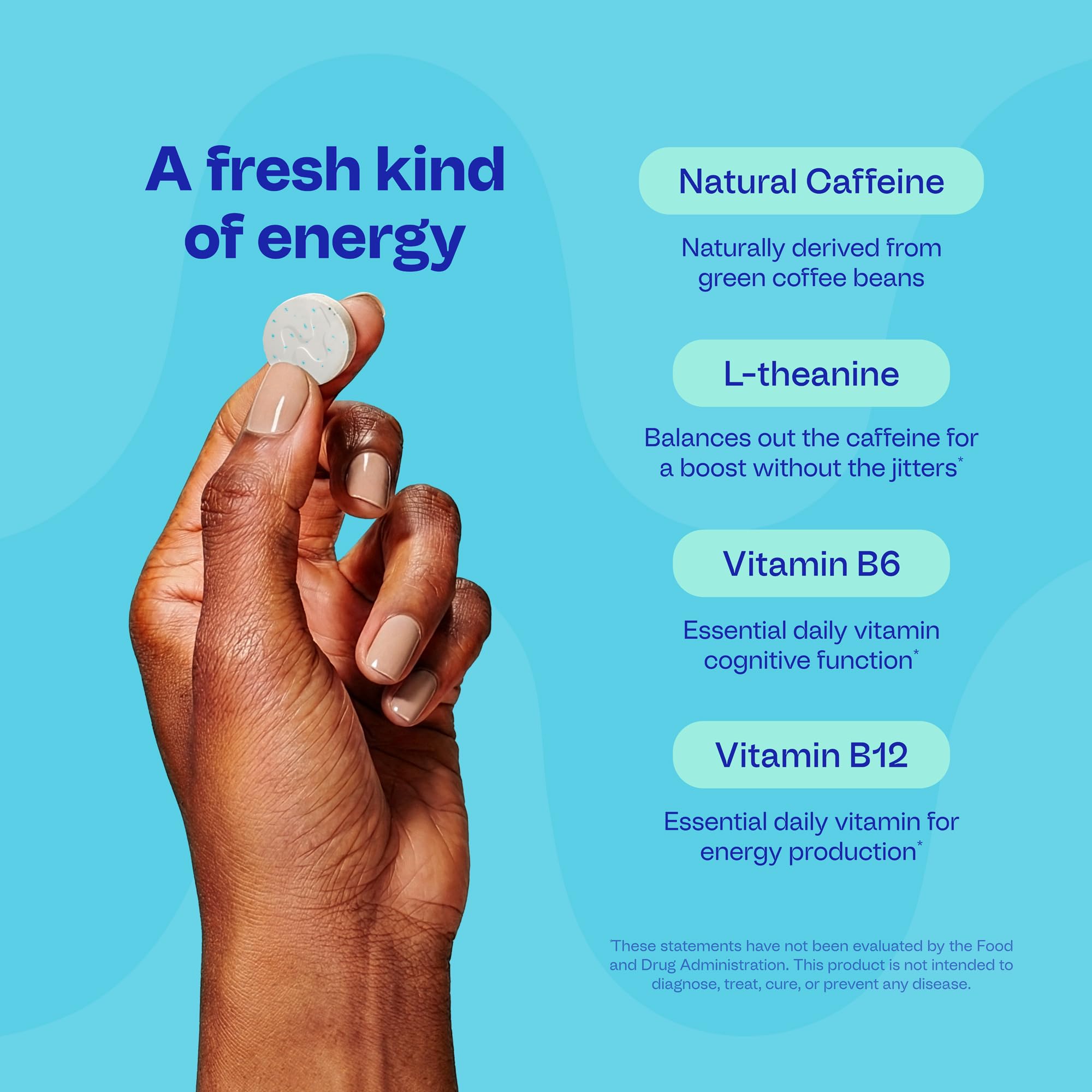 Neuro Energy & Focus Gum - 40mg Natural Caffeine Gum & Nootropic Energy Supplement with L-Theanine & B Vitamins - Sugar Free, Vegan - Peppermint, 54ct Neuro uk supplements