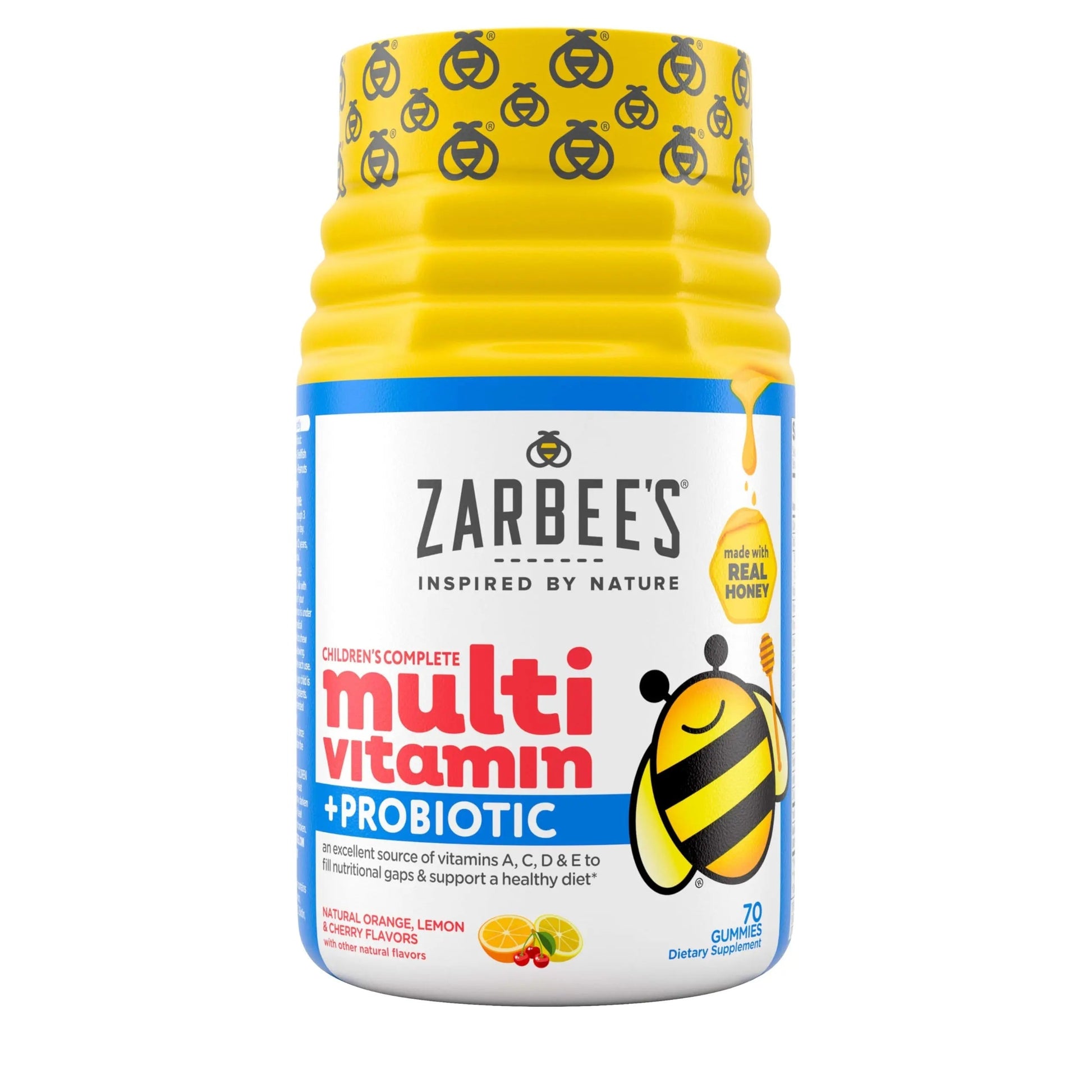 Zarbee's Kid's Complete Multivitamin + Probiotic Gummies with Vitamins A B C D E & zinc for Digestive Health Easy To Chew Kids Daily Multivitamin Gummies Natural Fruit 70 Count Zarbee's uk supplements