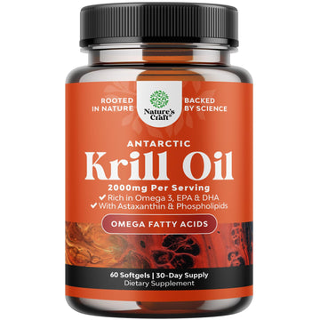 Antarctic Krill Oil 2000mg Softgels Per Serving - Omega 3 Krill Oil Supplement Natures Craft uk supplements