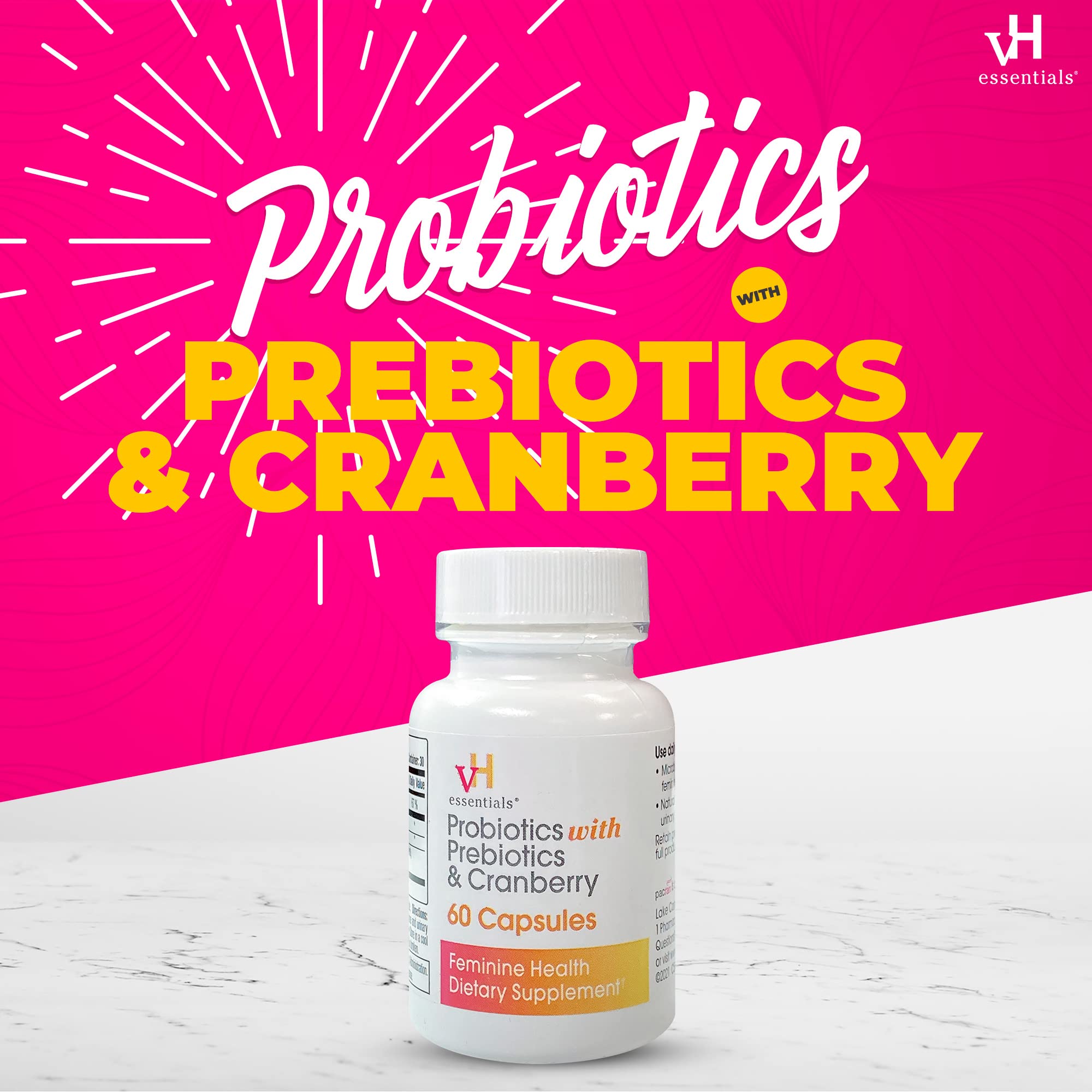 vH essentials Probiotics with Prebiotics and Cranberry Feminine Health vH essentials uk supplements