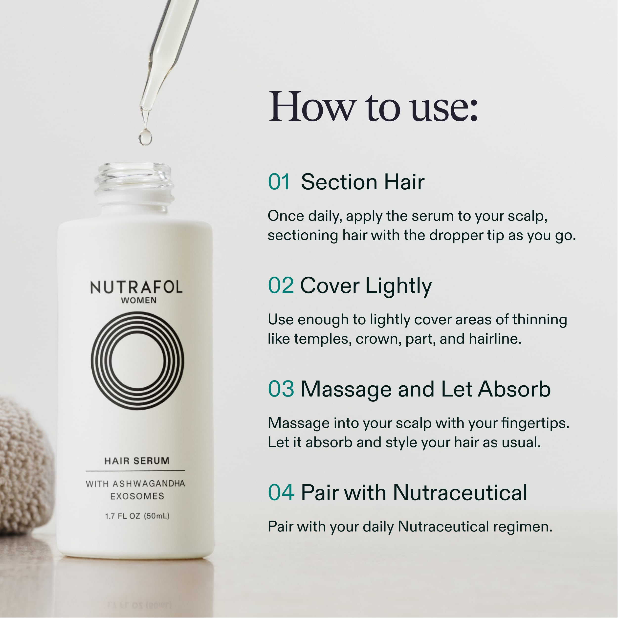 Nutrafol Women's Hair Serum, Safe for Hair Extensions and Color, for Visible Thickness and Strength, Vegan, Lightweight and Fast-Absorbing - 1.7 Fl Oz, Pack of 2 Nutrafol uk supplements