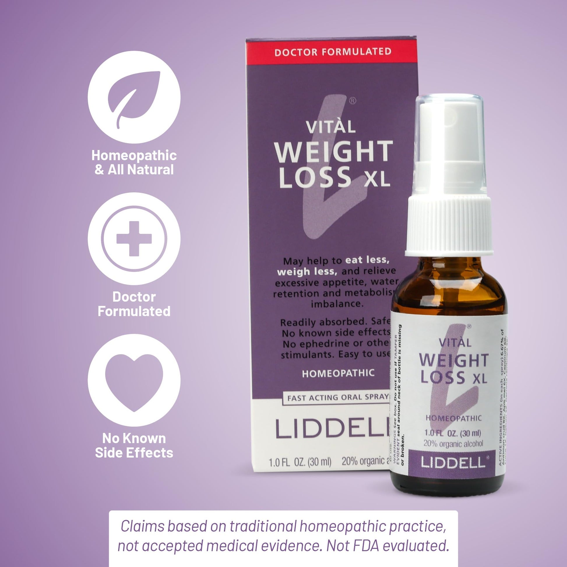 VITL Weight Loss XL Liddell Homeopathic 1 oz Liquid Liddell uk supplements