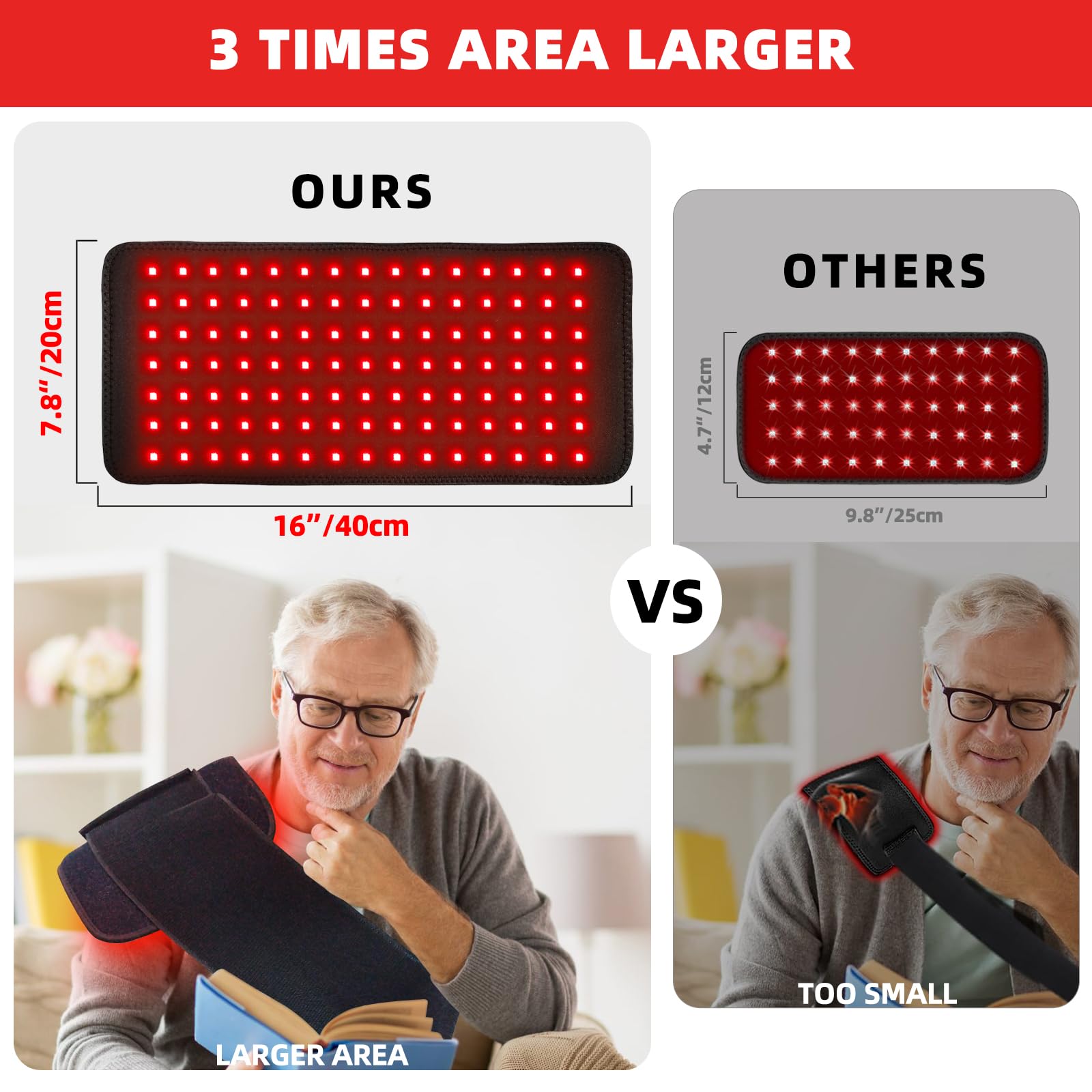 Red Light Therapy Infrared Light Therapy Heating Wrap Belt for Body Back Knee Shoulder Waist Muscle Pain AKYSUN uk supplements