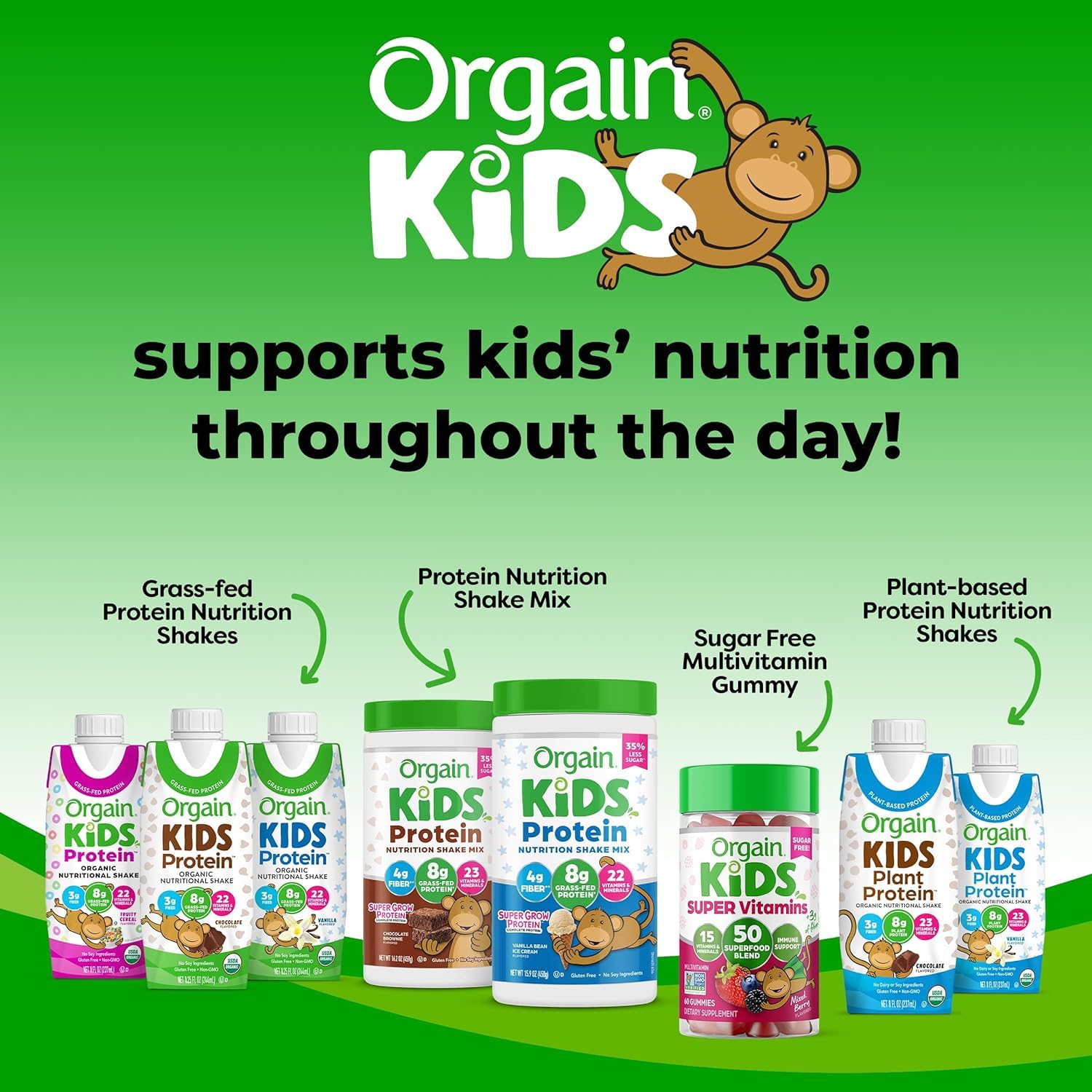Orgain Organic Kids Nutritional Protein Shake, Fruity Cereal - Kids Snacks with 8g Dairy Orgain uk supplements