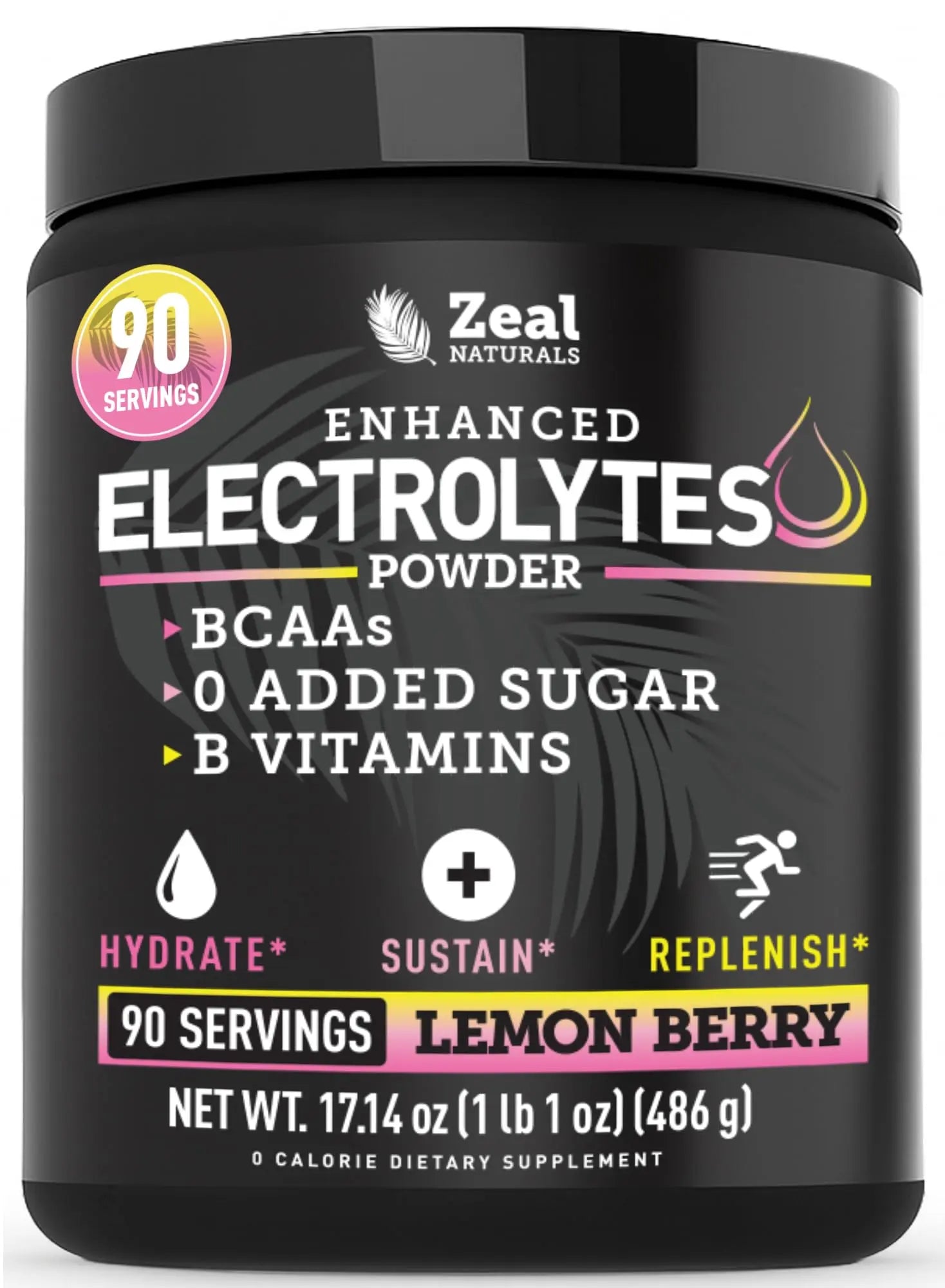 Zeal Electrolyte Powder - 90 Servings | Keto Electrolytes Powder | Zero Sugar, BCAAs, B-Vitamins | Potassium, Zinc, Magnesium Zeal Naturals uk supplements