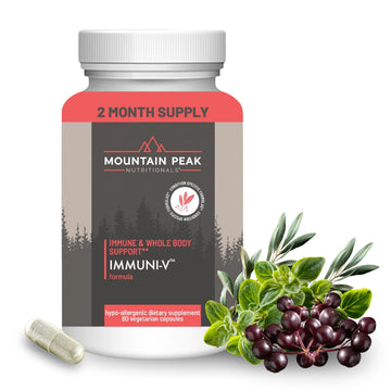 Mountain Peak Nutritionals Immuni-V - Immune System & Whole Body Support Supplement - Natural Antioxidant Booster with Humic Acid, Olive Extract, & Elderberry (60 Vegetarian Capsules) Mountain Peak Nutritionals uk supplements