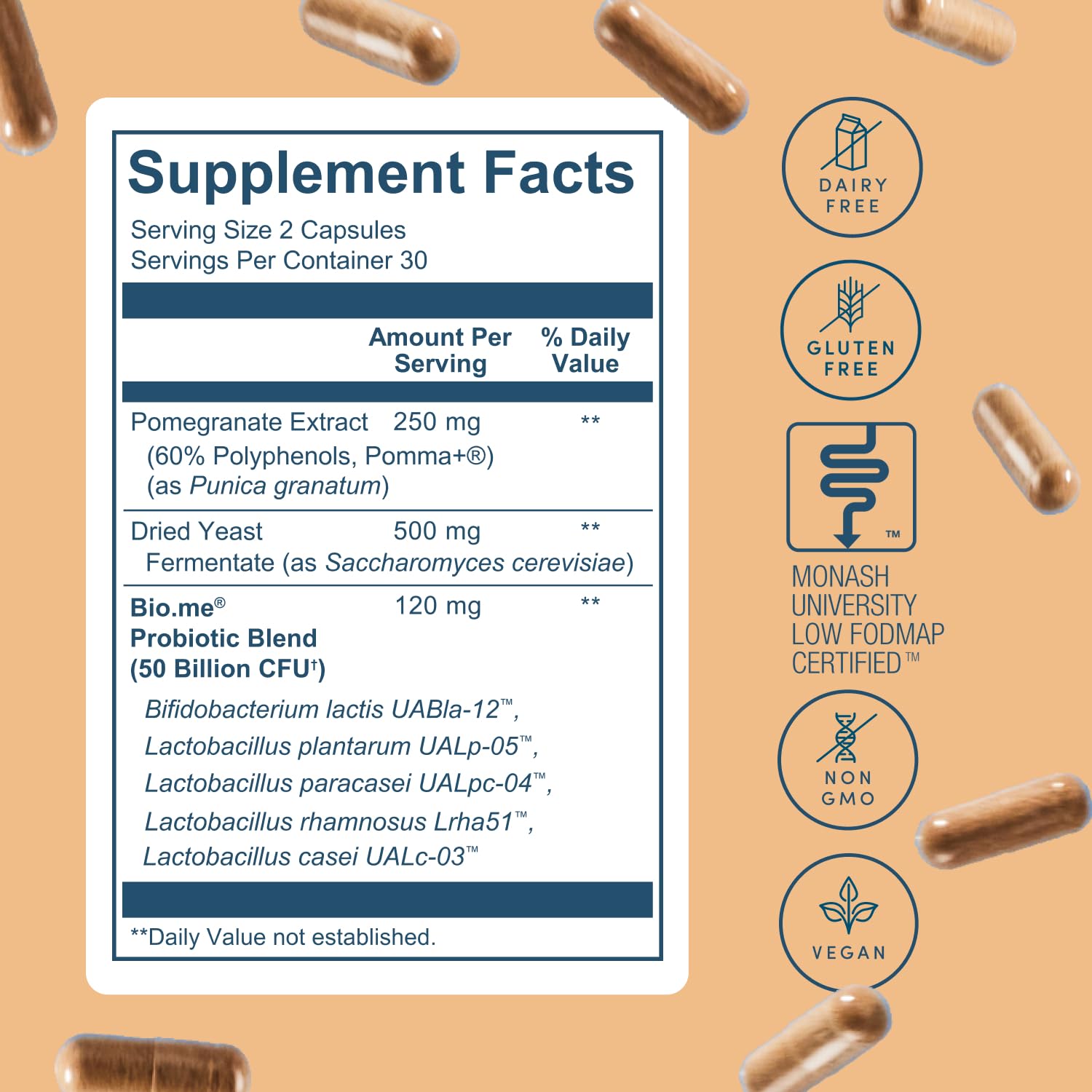 Synbiotic 3-in-1 Prebiotics, Probiotics & Postbiotics for Digestive Health, Gut Health, Immune Support & Bloating Relief for Men & Women - 50 Billion CFU Per Serving - Vegan, 60 Capsules (30 Servings) Bio.me uk supplements