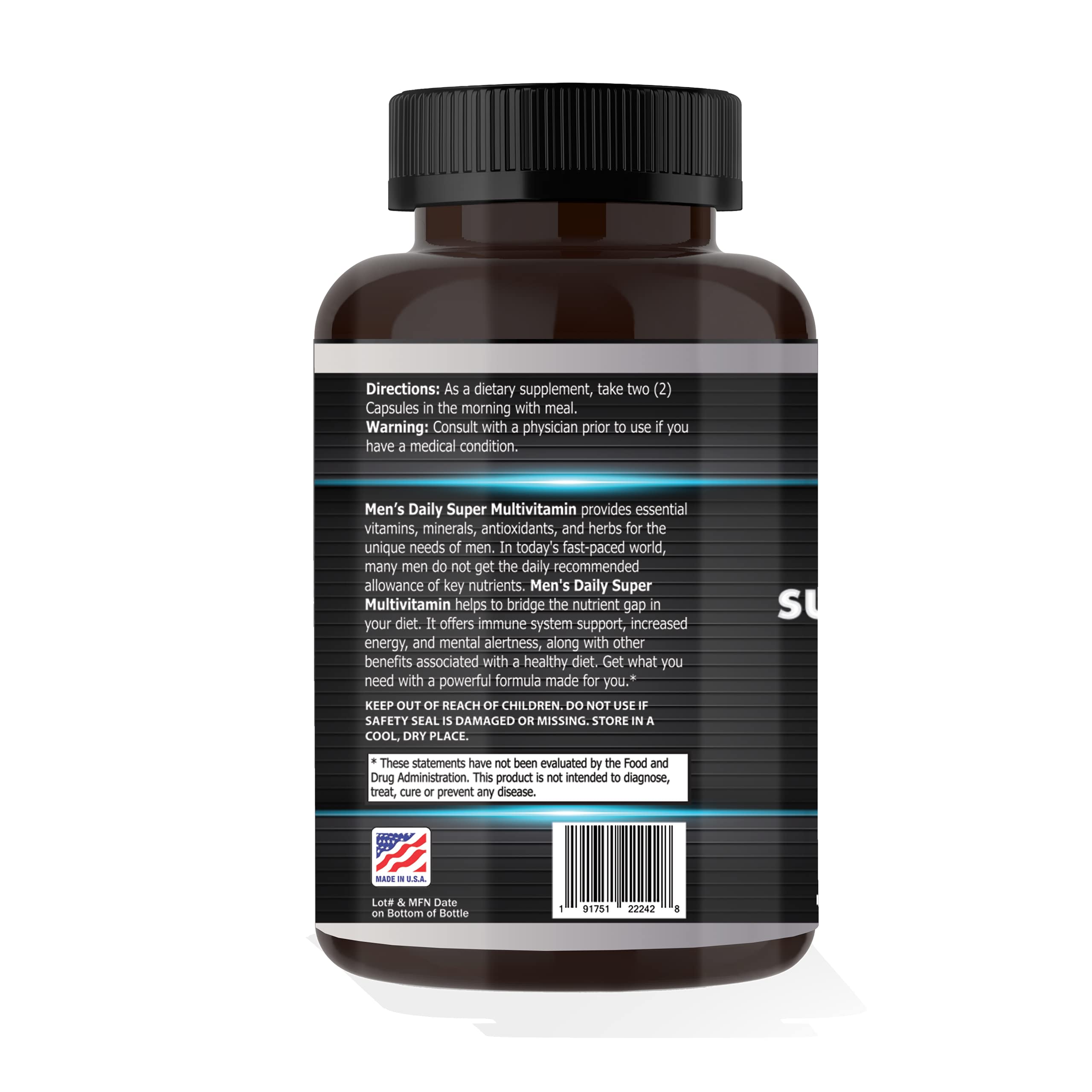 Focus Pharmacology Men's Daily Super Multi-Vitamin for Men - 60 Ct Blend of Vitamins, Minerals, Plus Herbs for Prostate Health and General Energy/Focus Focus Pharmacology uk supplements