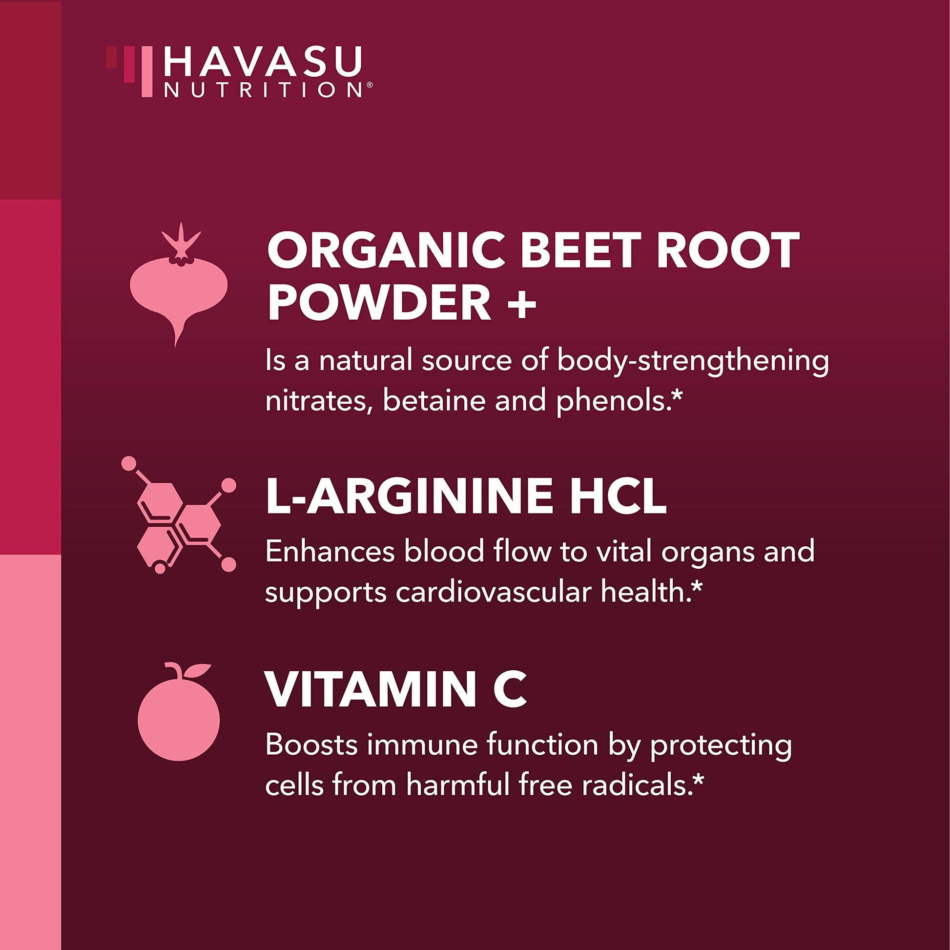 Organic Beet Root Powder with BCAA and L-Arginine for Energy and Stamina Support HAVASU NUTRITION uk supplements