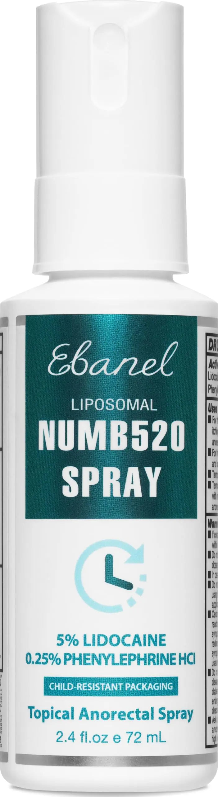 Ebanel 5% Lidocaine Spray Pain Relief Numb520 Burn Itch Relief Numbing Spray for Skin, Topical Anesthetic Postpartum Hemorrhoid Treatment with Phenylephrine for Local and Anorectal Uses EBANEL LABORATORIES uk supplements