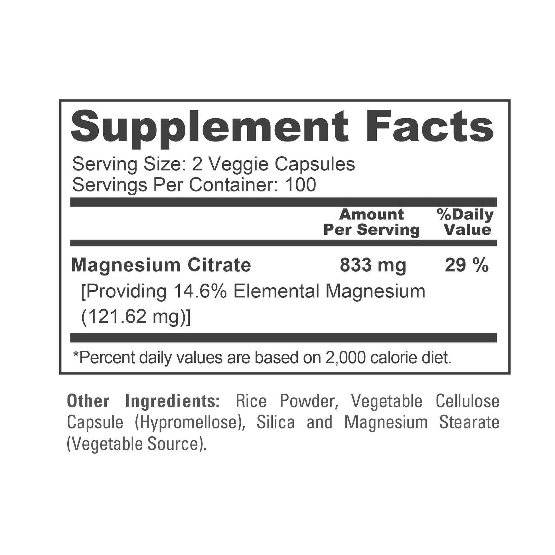 NusaPure Magnesium Citrate 833mg - 200 Veggie Capsules (Vegetarian, Non-GMO, Vegan) NusaPure uk supplements