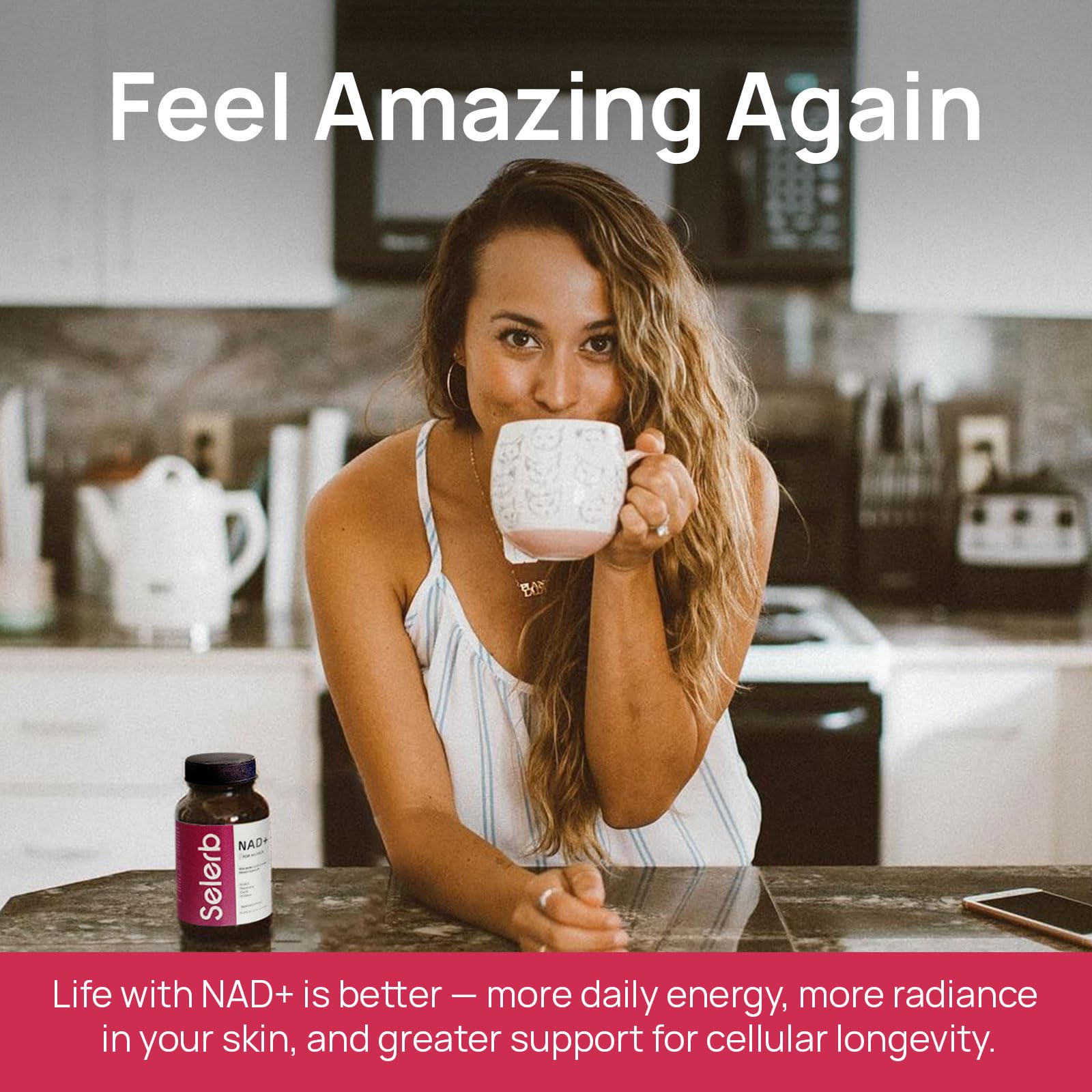 NAD+ Supplement for Women - NMN Alternative with β-NAD+, Trans-Resveratrol, CoQ10, D-Ribose - Promotes Cellular Renewal, Energy, and Radiant Skin Health - 60 Capsules Advanced Selerb uk supplements