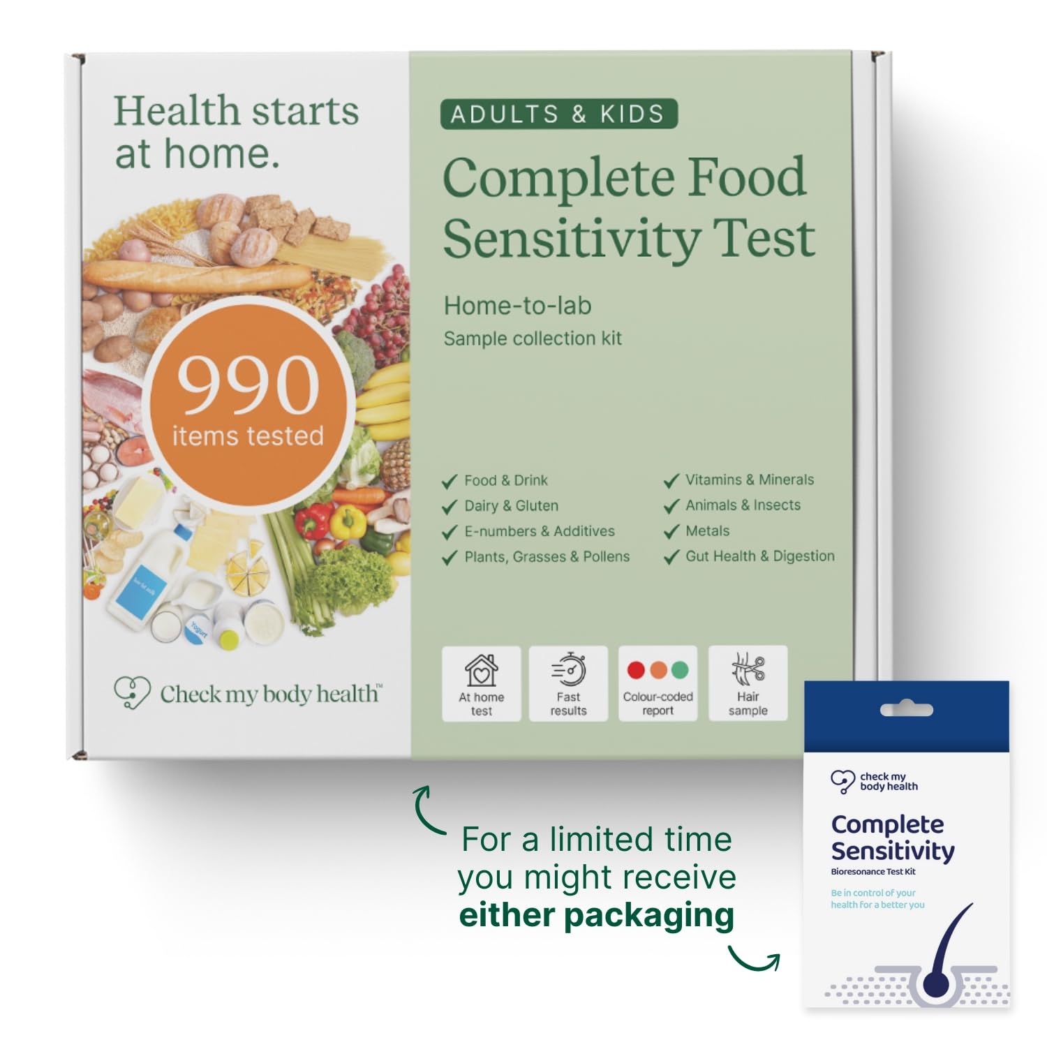 Check My Body Health 990 Items Complete Food Sensitivity Test Kit for Adults and Kids – Non-Invasive Food Intolerance Test Kit – at-Home Hair Sample Bioresonance Testing with Results in 3–5 Days Check My Body Health uk supplements