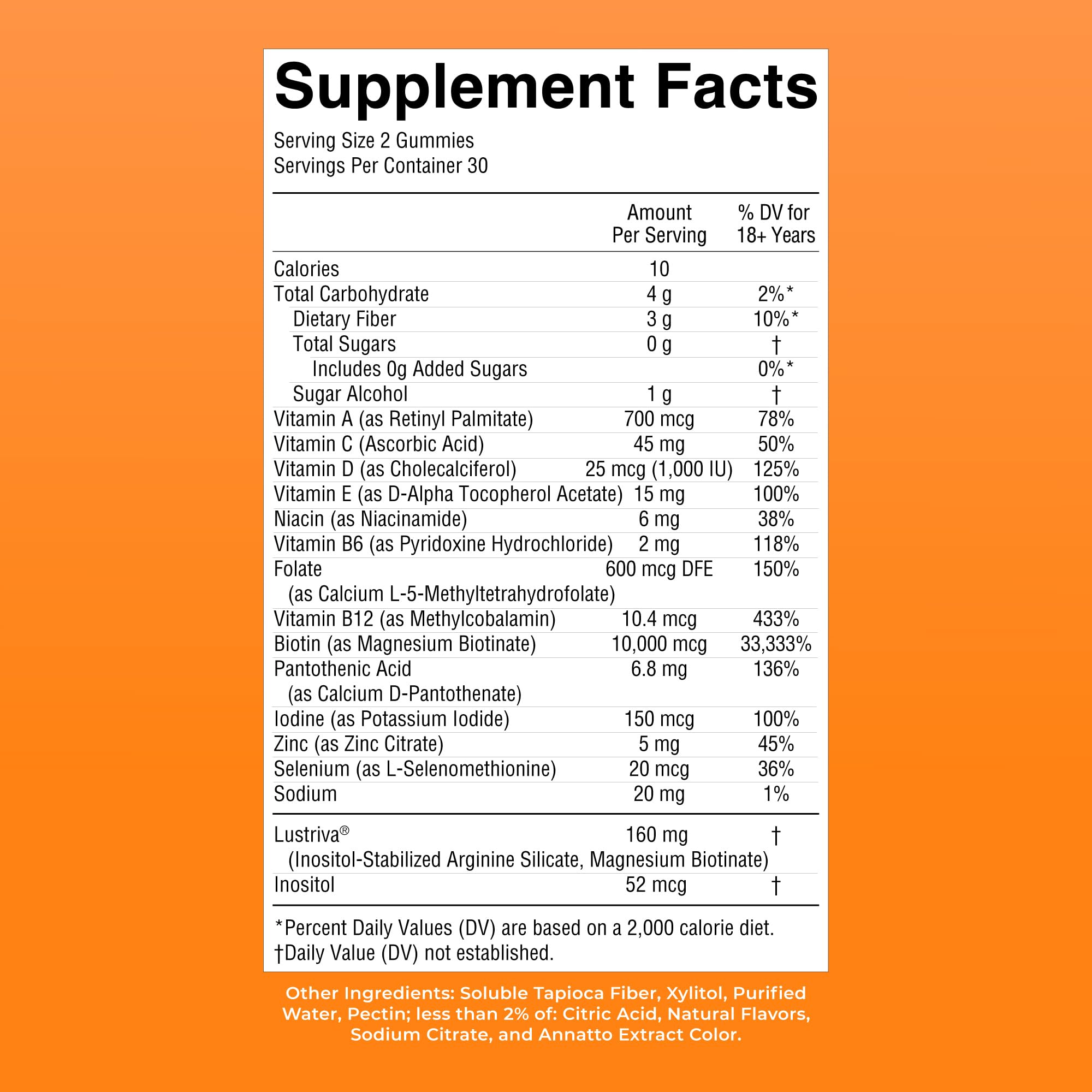 MaryRuth's Multivitamin + Hair Growth Gummies | with Lustriva® | Biotin 10000mcg | B Vitamins | Formulated for Thicker Hair, Wrinkles, Fine Line