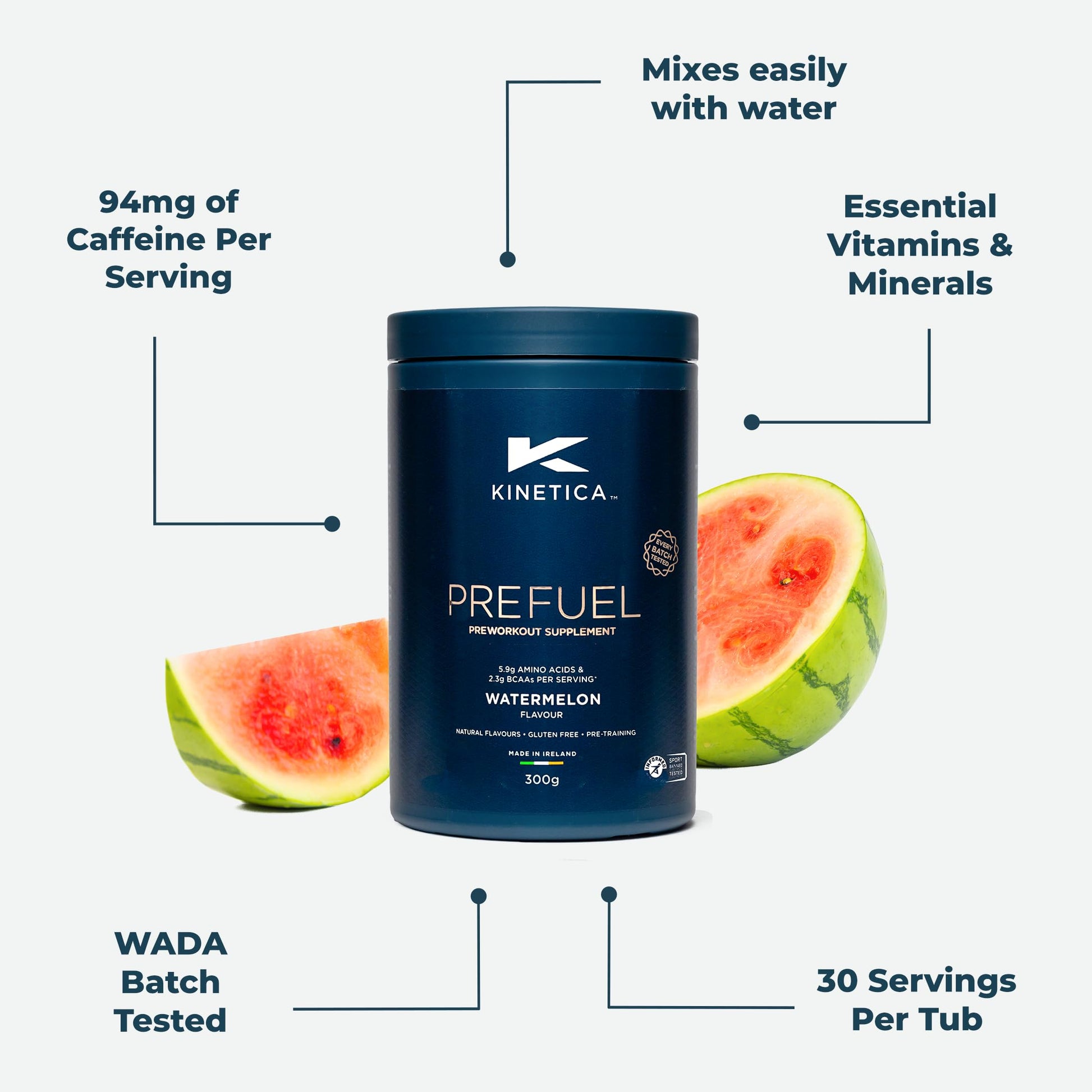 Kinetica PreFuel, Pre Workout, 5.9g Amino Acids & 2.3g BCAA's per Serving, 30 Servings Kinetica uk supplements