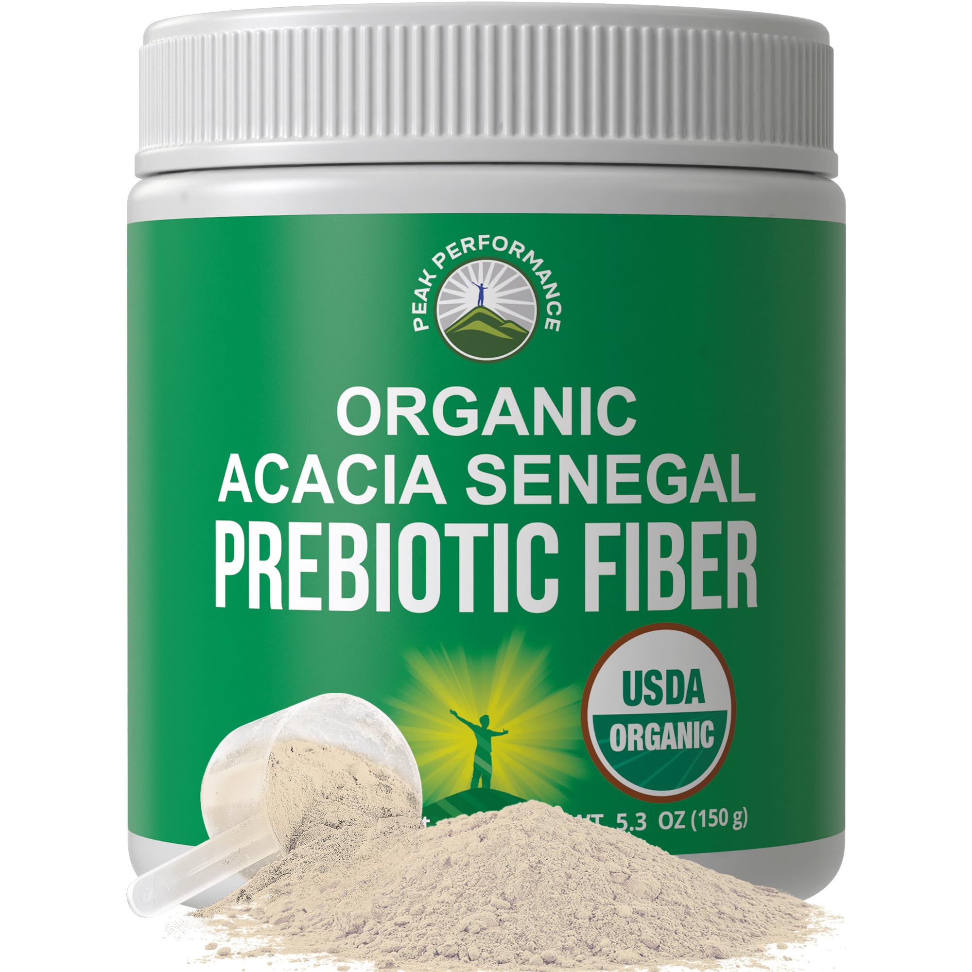 Peak Performance Organic Acacia Senegal Prebiotic Fiber Powder. Unflavored USDA Organic Plant Based Soluble Vegan Prebiotics Gut Health Supplement with Digestive Enzymes Peak Performance uk supplements