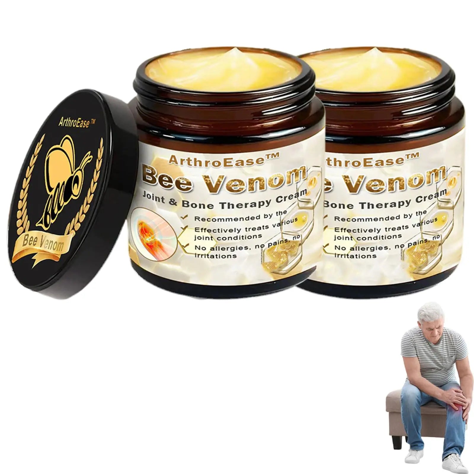 ArthroEase Bee Venom Joint and Bone Cream,ArthroEase Bee Venom Cream,Bee Venom Joint Gel,Effectively Relieve Joint discomfort (2) ADFIRE uk supplements