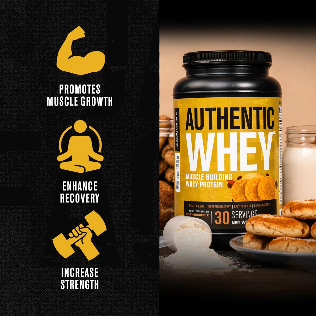 Jacked Factory Authentic Whey Muscle Building Whey Protein Powder - Low Carb Jacked Factory uk supplements