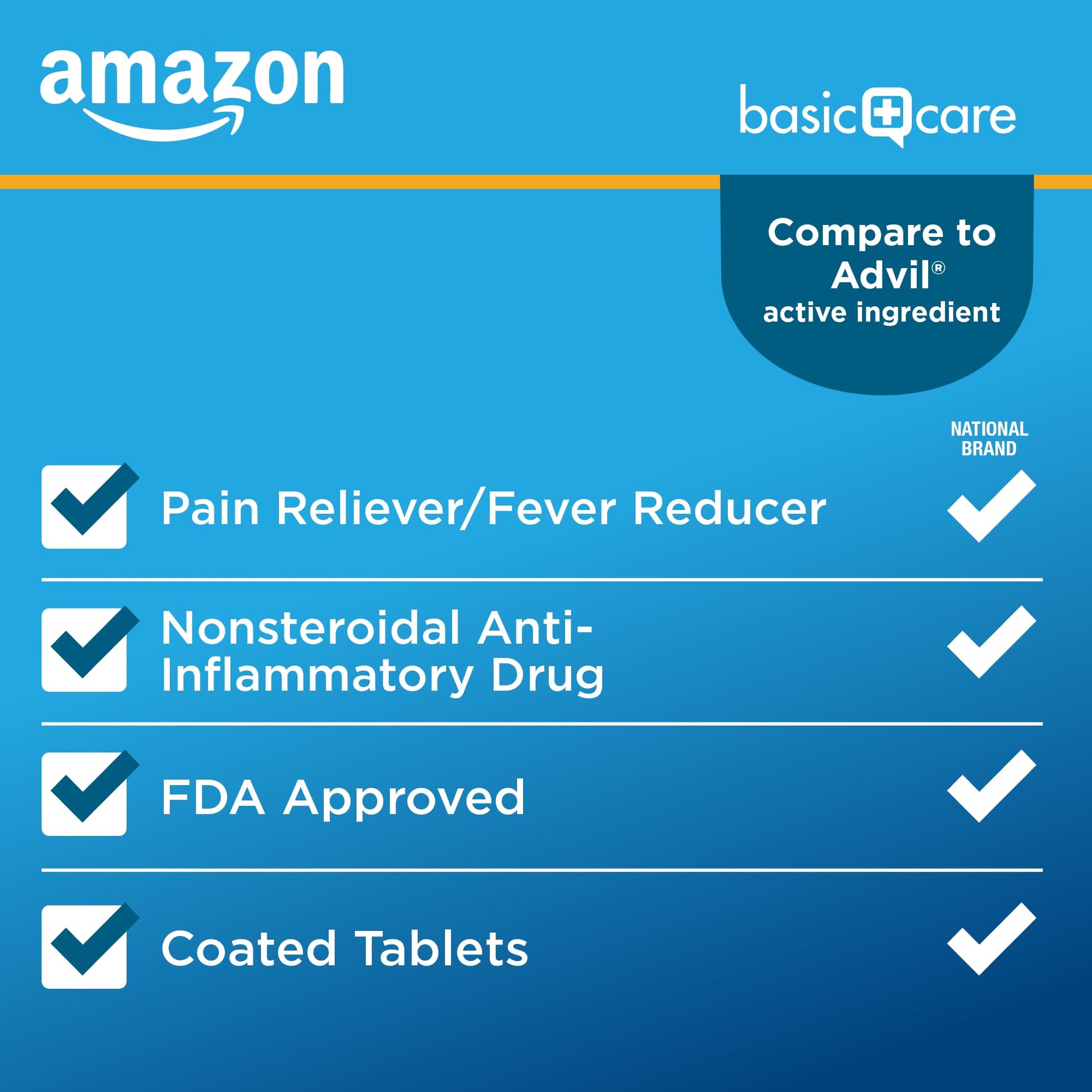 Amazon Basic Care Ibuprofen Tablets, Fever Reducer and Pain Relief from Body Aches Amazon Basic Care uk supplements