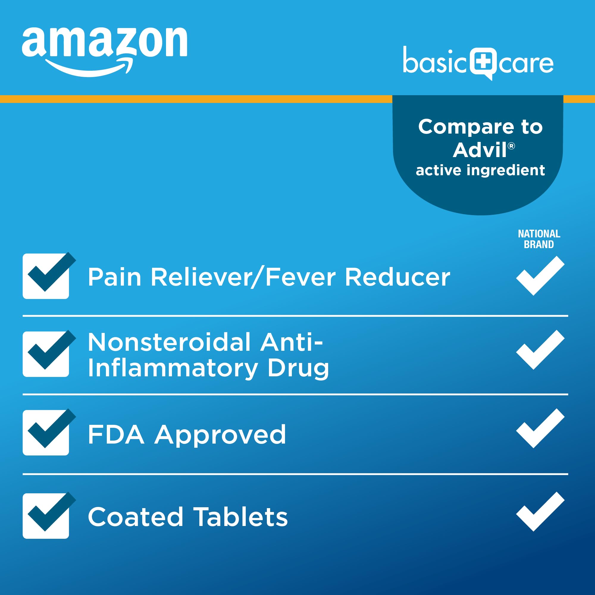 Amazon Basic Care Ibuprofen Tablets, Fever Reducer and Pain Relief from Body Aches Amazon Basic Care uk supplements