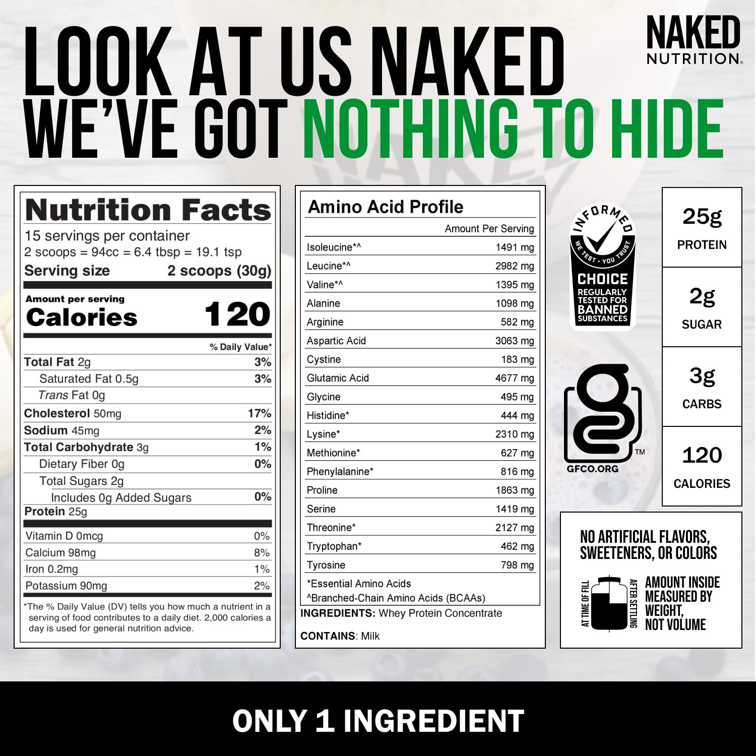 Naked Nutrition Naked Whey 1Lb - Only 1 Ingredient, Grass Fed Whey Protein Powder Naked Nutrition uk supplements