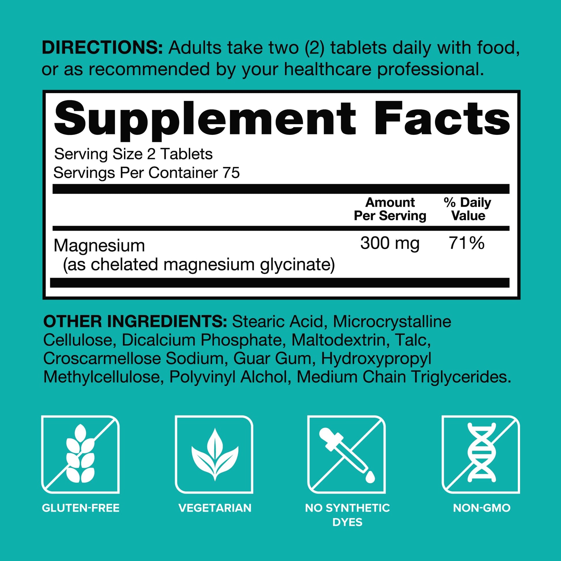 Qunol Magnesium Glycinate 300mg, 100% Glycinate Chelated Magnesium Supplement, 150ct Tablets Qunol uk supplements