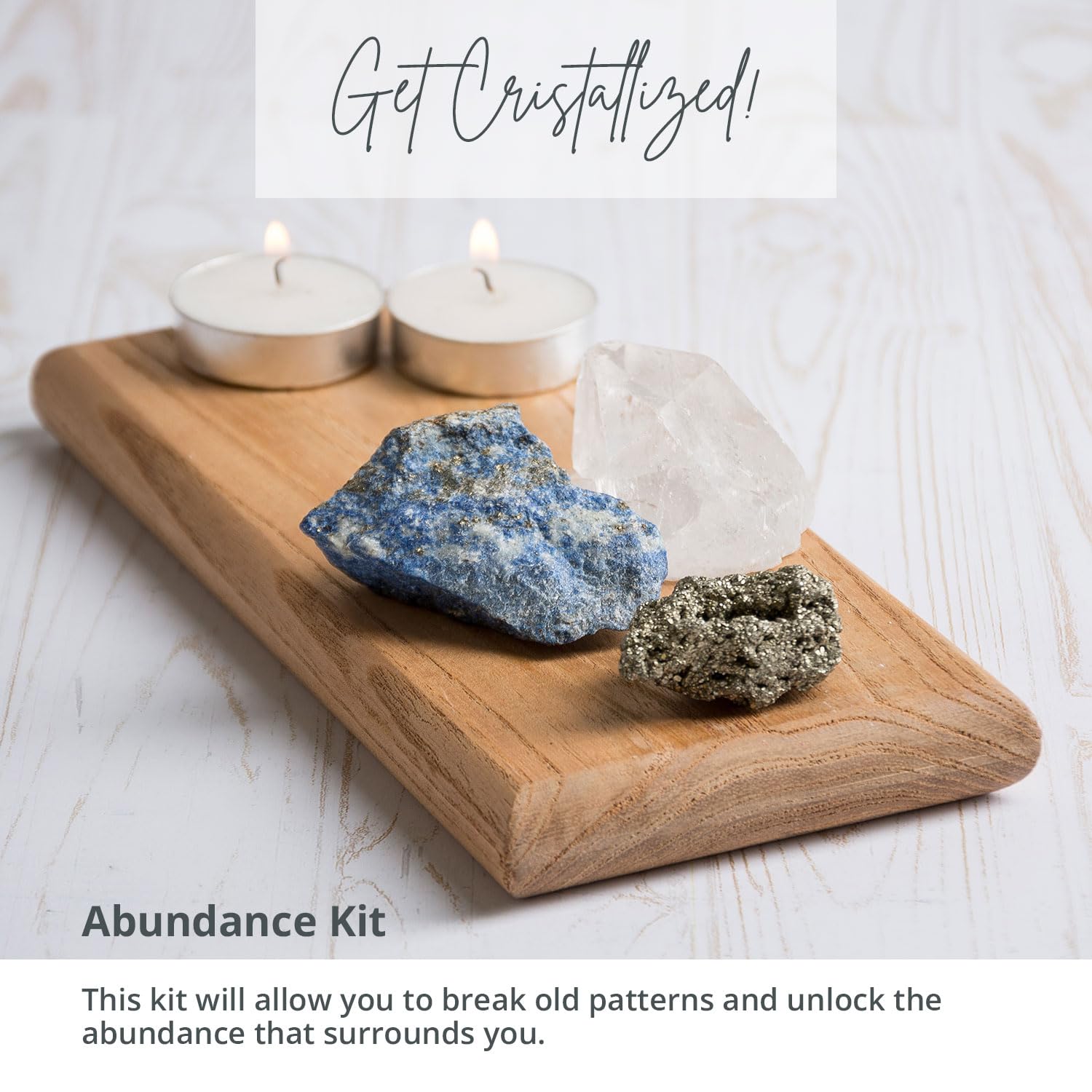 5PCS SAMSARI Abundance XL Crystals Healing Set - (Pyrite, Lapis Lazuli, Clear Quartz), 1 Palo Santo Stick SAMSARI uk supplements