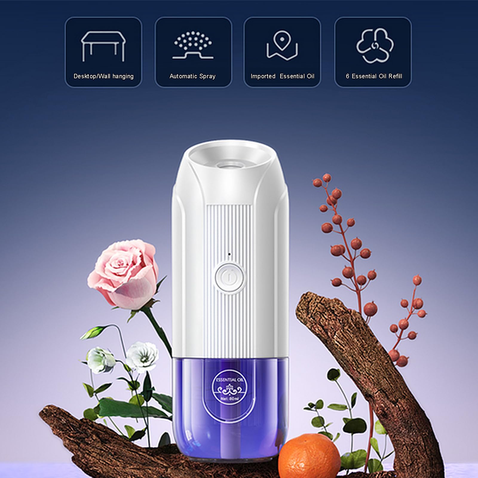 Mini Essential Oil Diffuser, Ultrasonic Mist Air Fresheners for Home with 80 ml Lavender Essential Oils DIUFJAG uk supplements