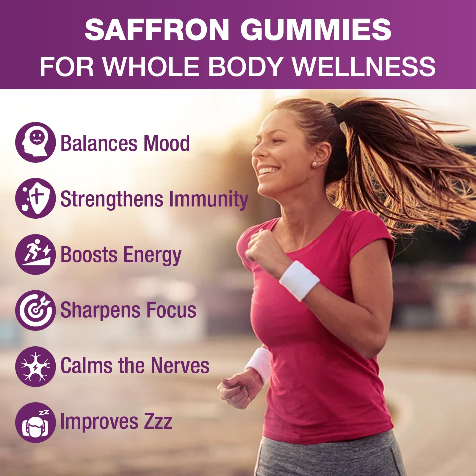 VAJYKEWJY Saffron Gummies (88.5 mg) with Magnesium — Enhanced with St. John’s Wort, Rhodiola, Ashwagandha & Vitamins B6, B12, D3 for Mood & Focus Support — 60 Count VAJYKEWJY uk supplements