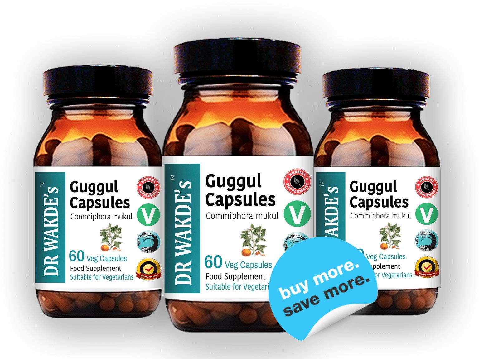 DR WAKDE'S Guggul Capsules (Mukul Myrrh, Commiphora Mukul, 60 Veg Caps, Plant-Based Supplement, Ayurvedic Herb, All Natural, Vegan) DR WAKDE's uk supplements